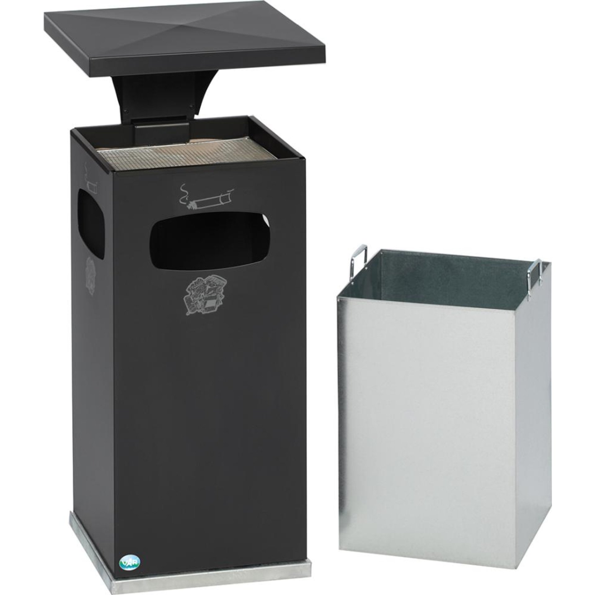 Kombi-Ascher grau 3fach 38l incl. Inneneimer VAR