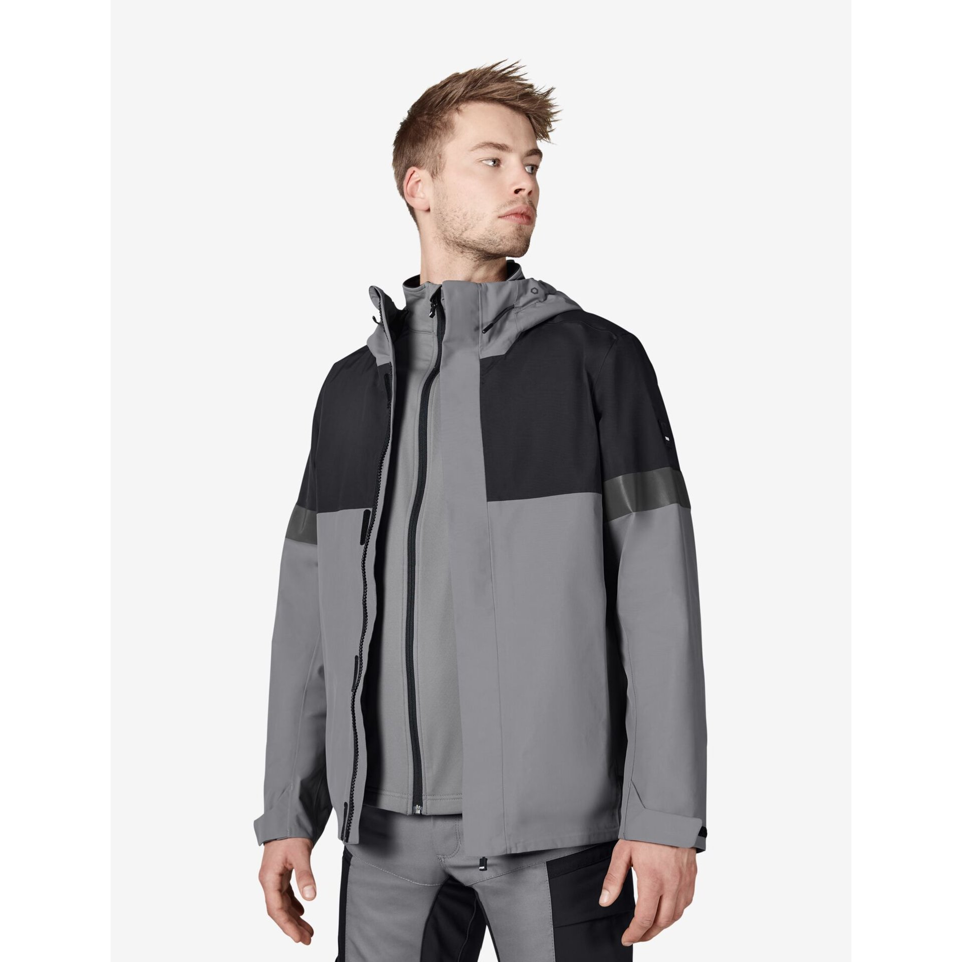 LUCA Hardshell-Jacke grau-schwarz 4XL
