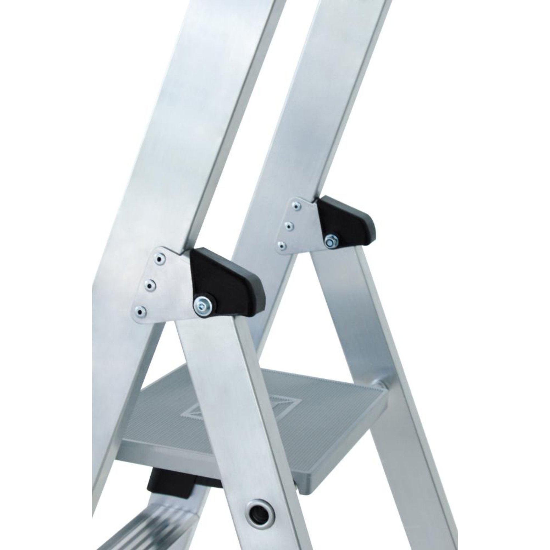 Alu-Stehleiter 4 Stufen, rollbar Gesamthöhe 1,65 m Arbeitshöhe bis 2,95 m