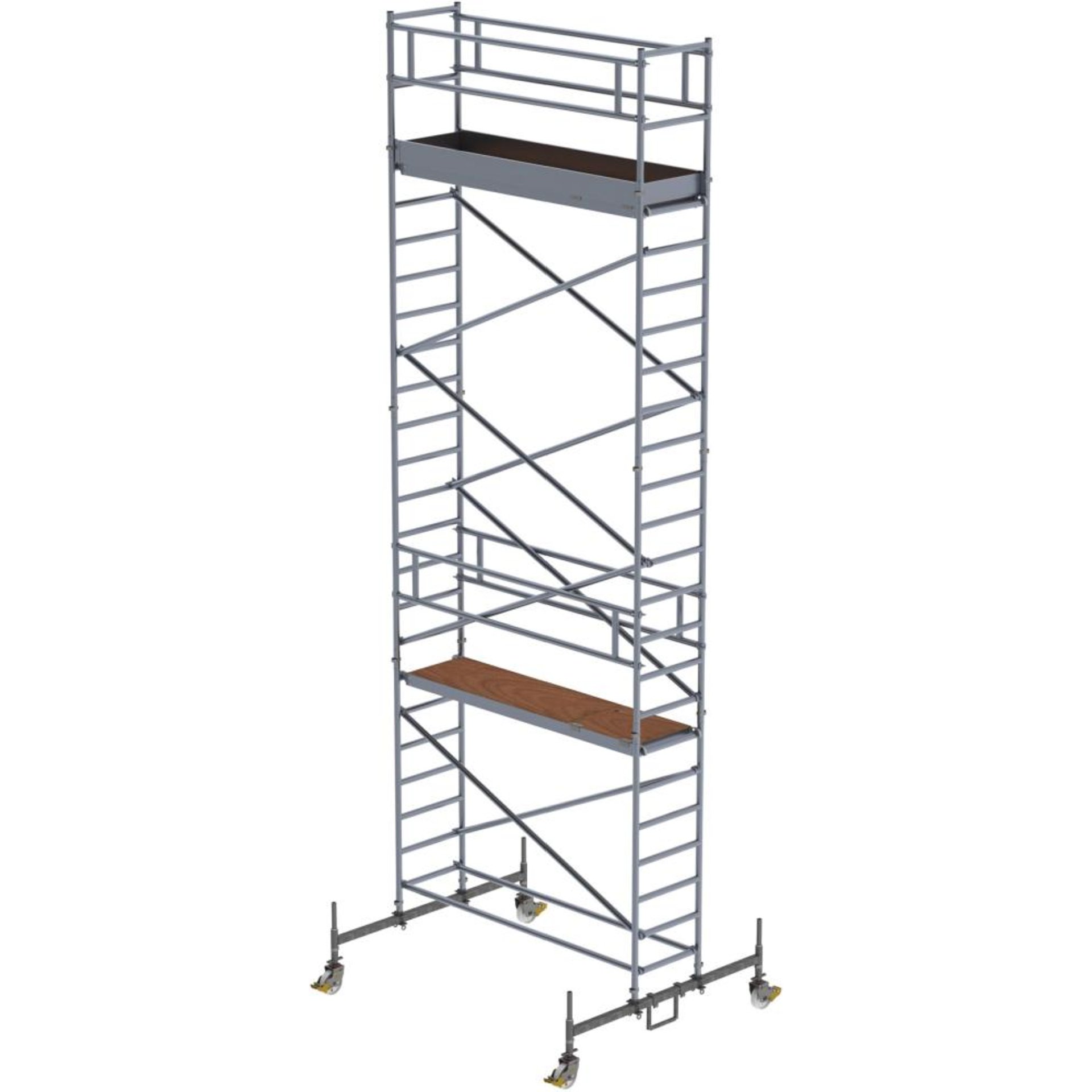 Rollgerüst m. Fahrbalken Plattform B2450xT750 mm Plattformhöhe 6,45 m Arbeitshöhe bis 8,45 m