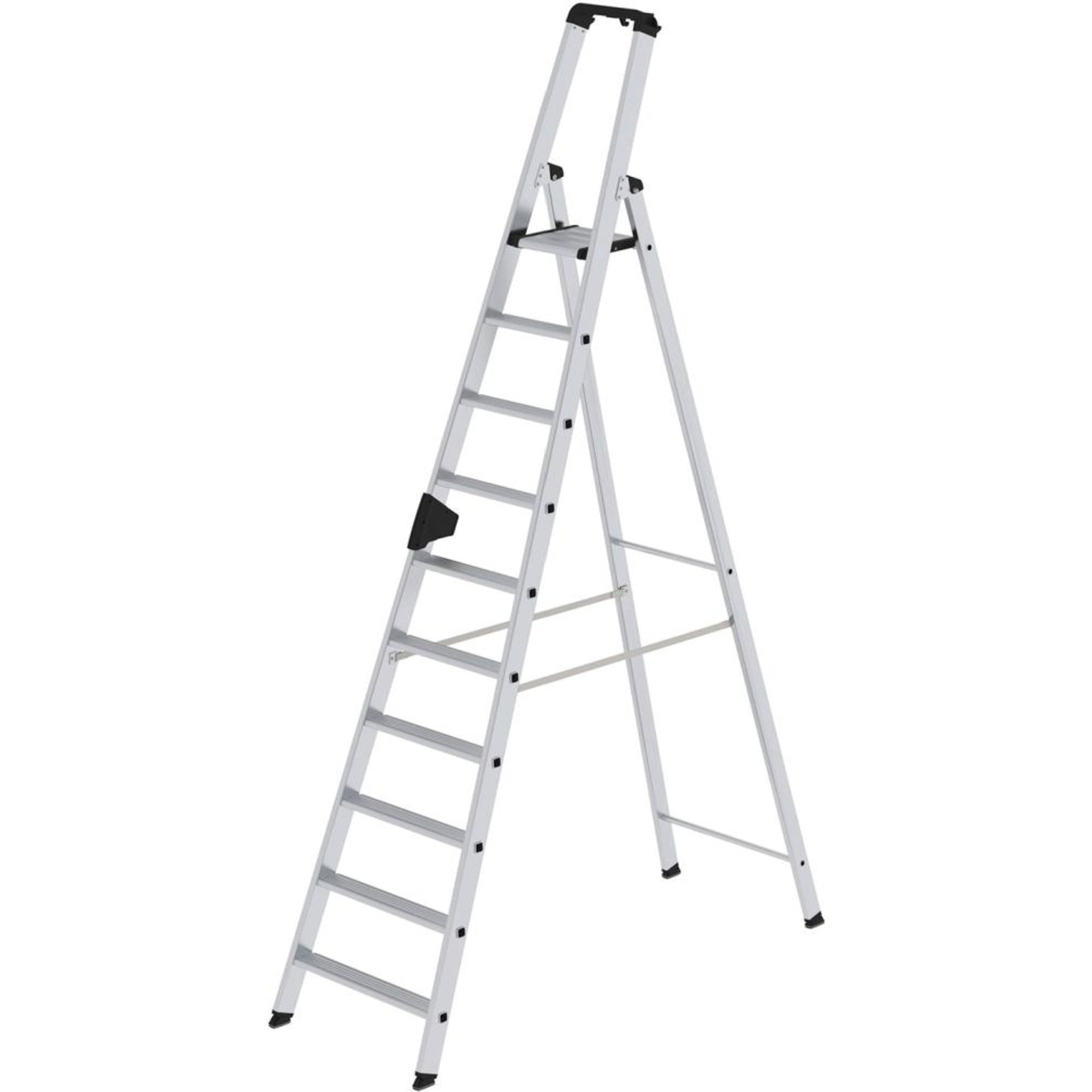 Alu-Stehleiter 10 Stufen Gesamthöhe 2,31 m Arbeitshöhe bis 4,35 m