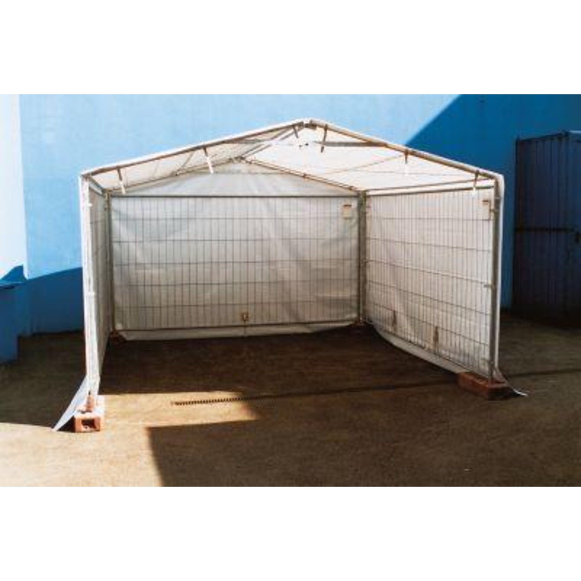 Bauzaunzelt m. Zaunteil 3,50x3,50mtr. müba