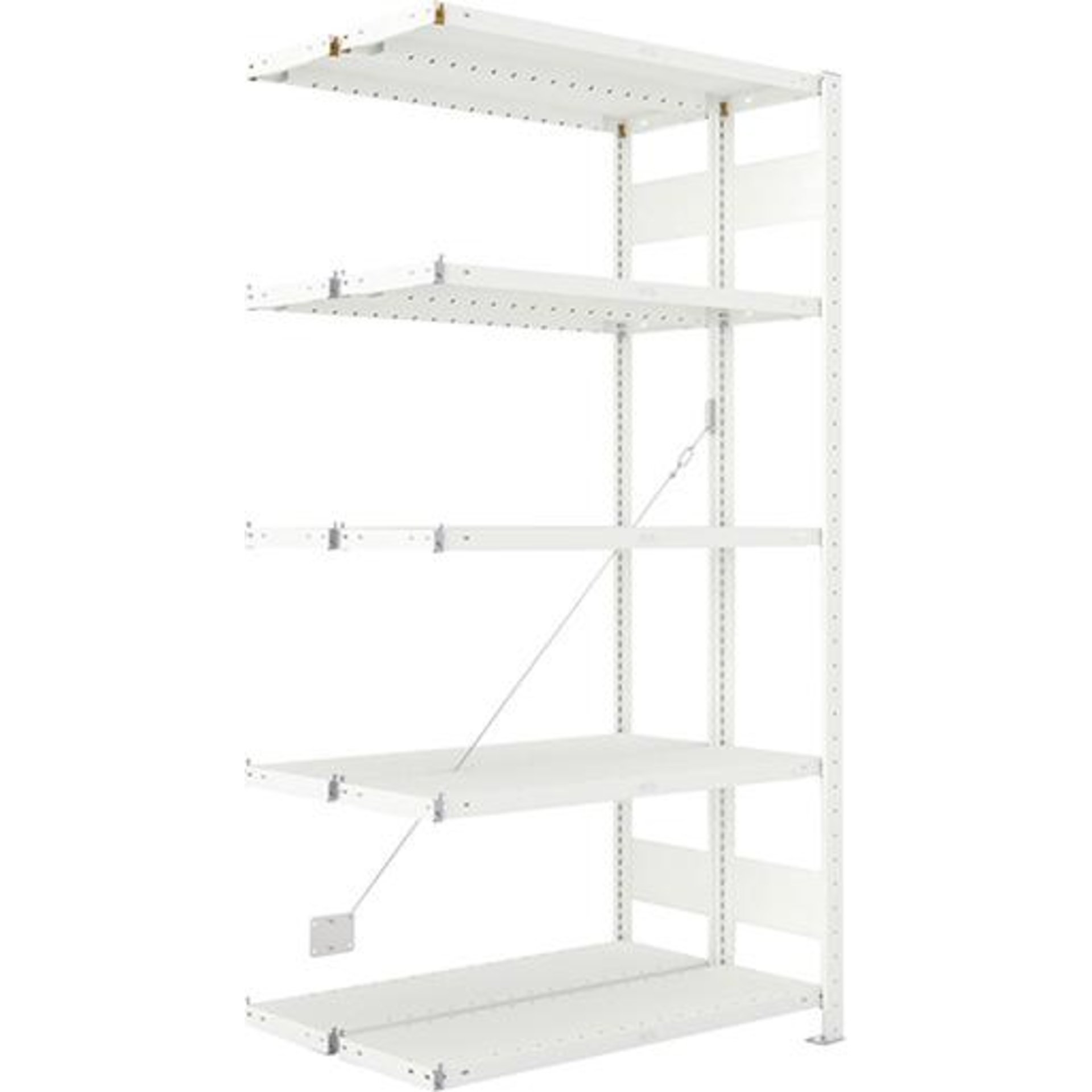 Doppel-Steckregal CLIP B1000xT2x300xH2000 mm Anbaufeld 2x5 Böden RAL7035 Fachlast 230kg