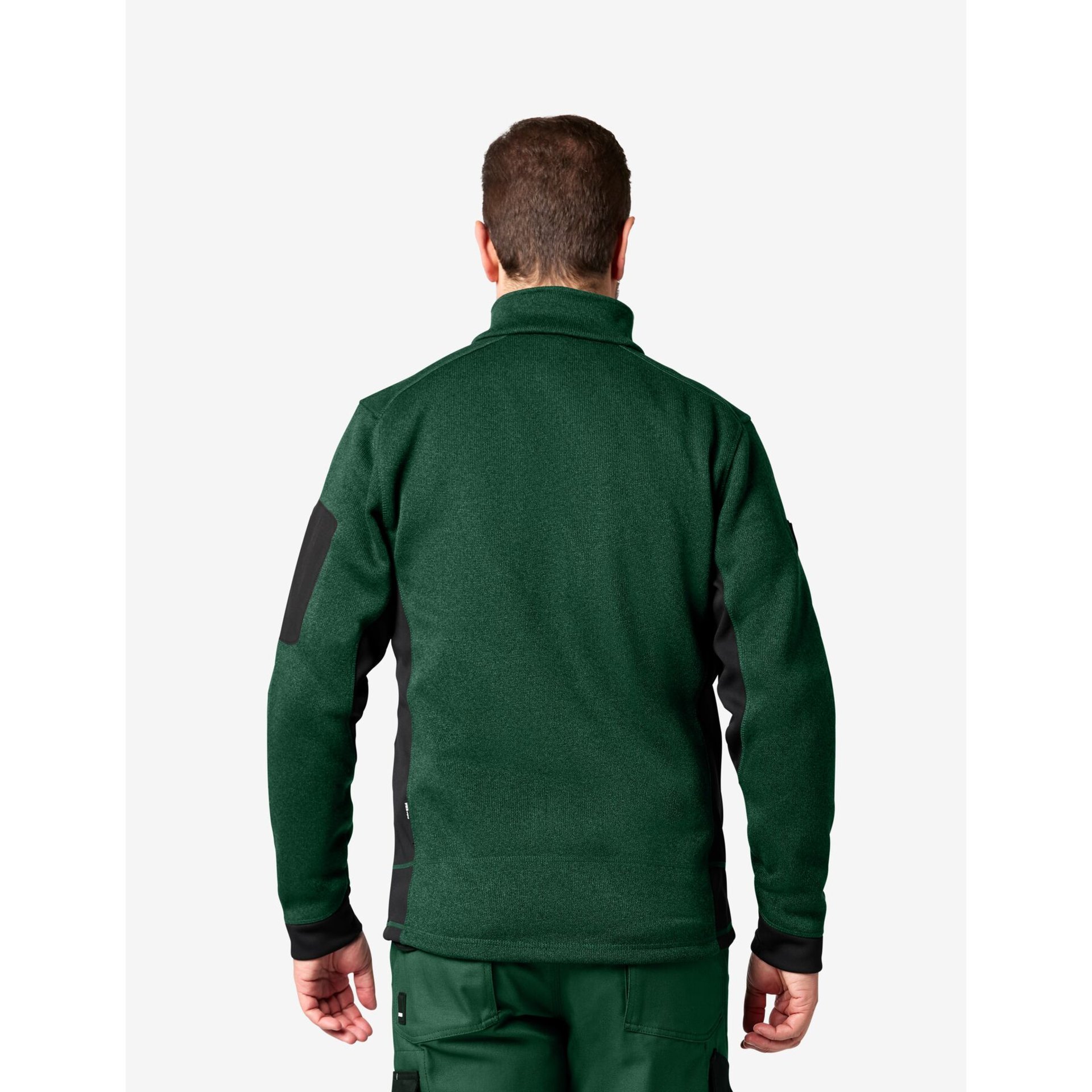 CHRISTOPH Strick-Fleece-Jacke Herren grün-schwarz 5XL
