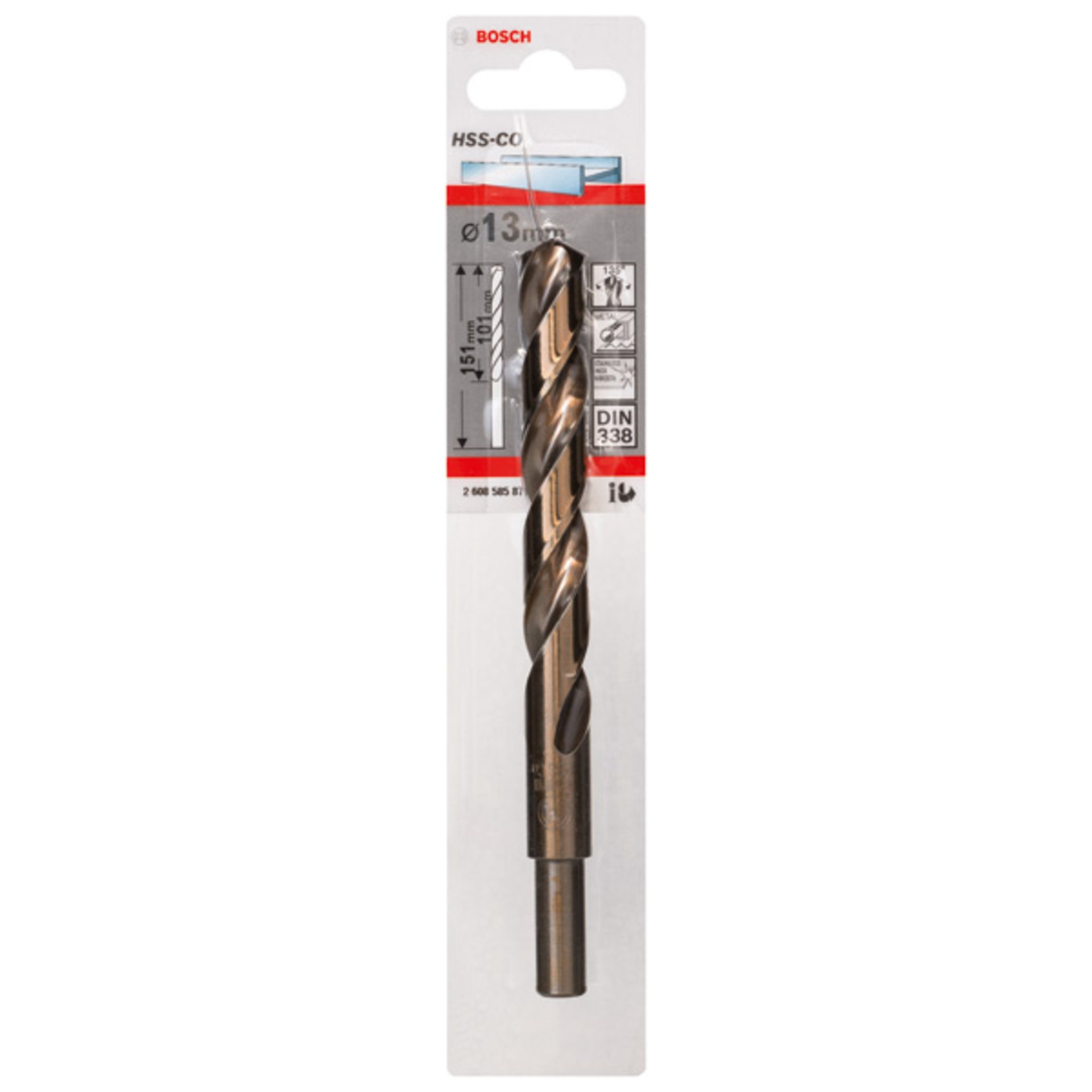 Metallbohrer HSS-Co, DIN 338, 13 x 101 x 151 mm, 1er-Pack