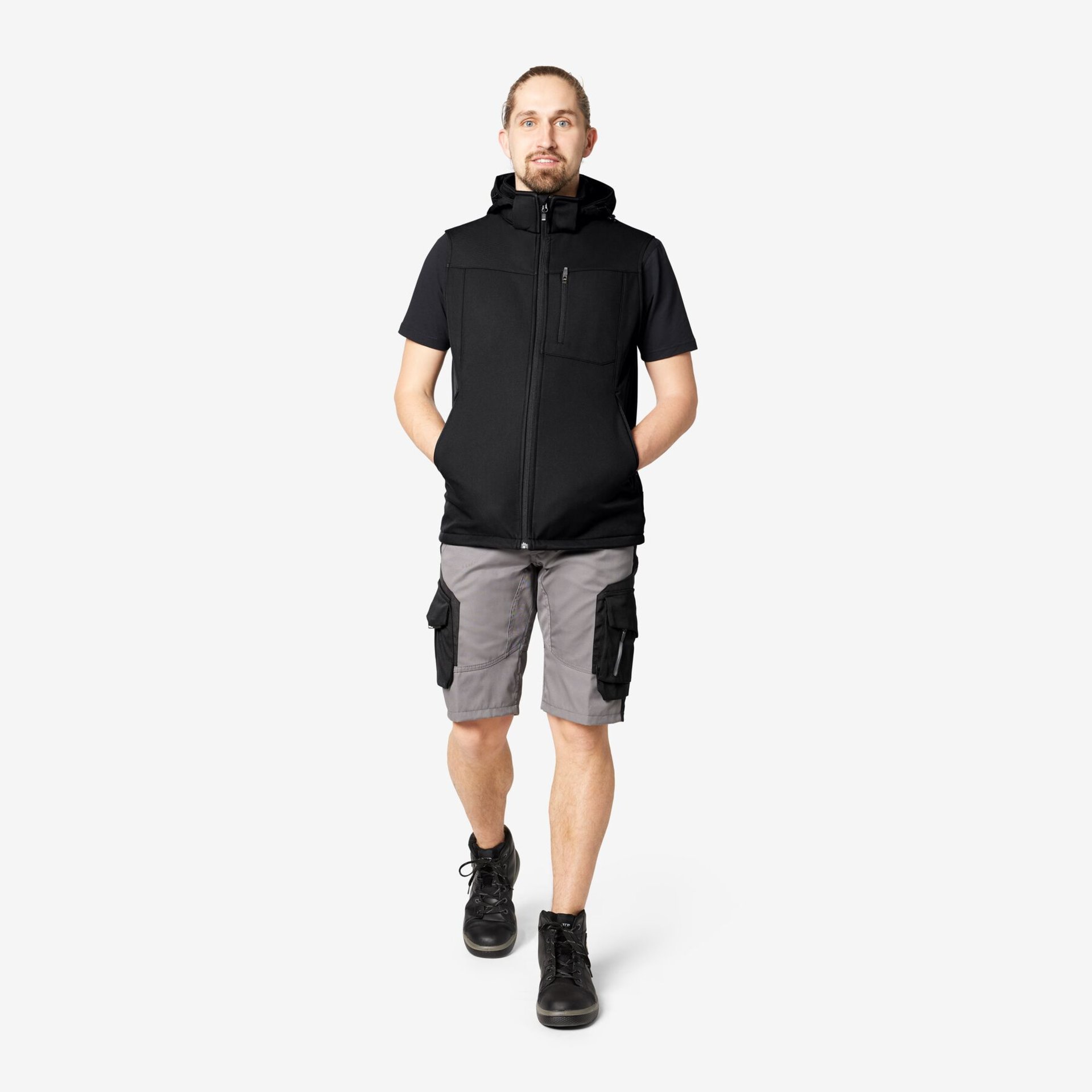 WULF Bermuda grau-schwarz 64