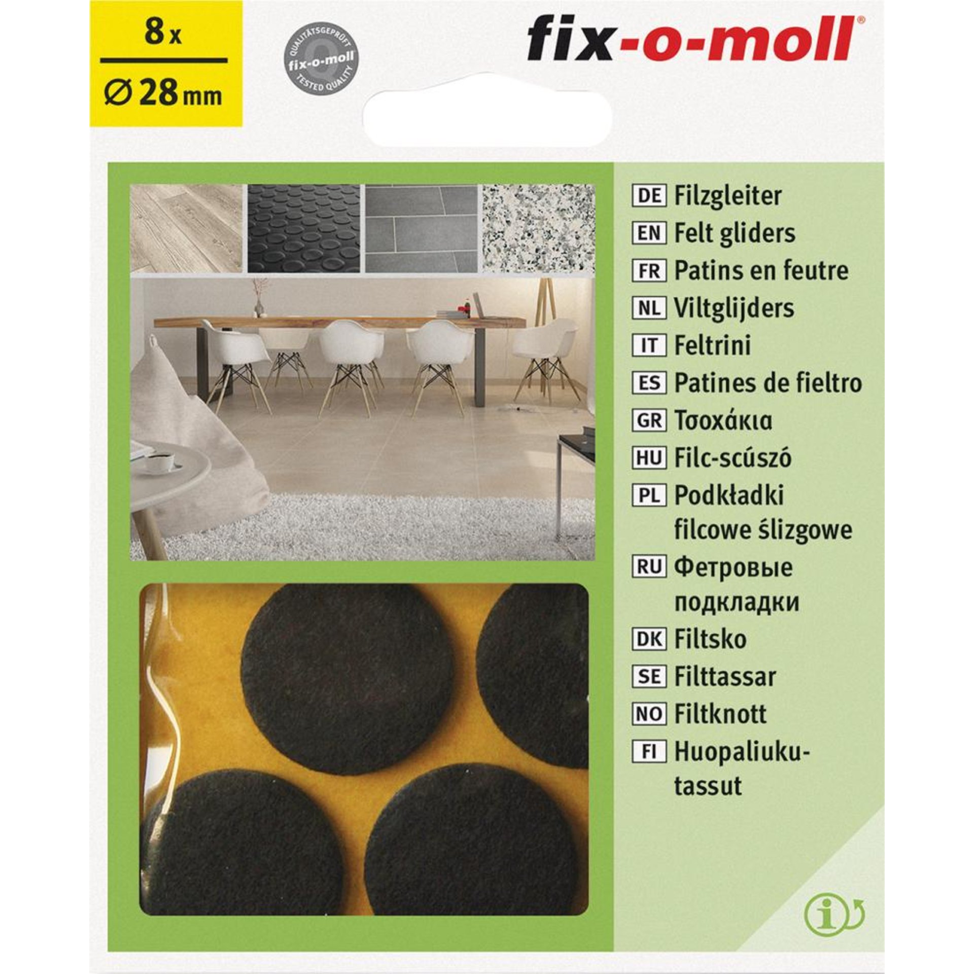 Filzgleiter PREMIUM fix-o-moll®, rund, braun