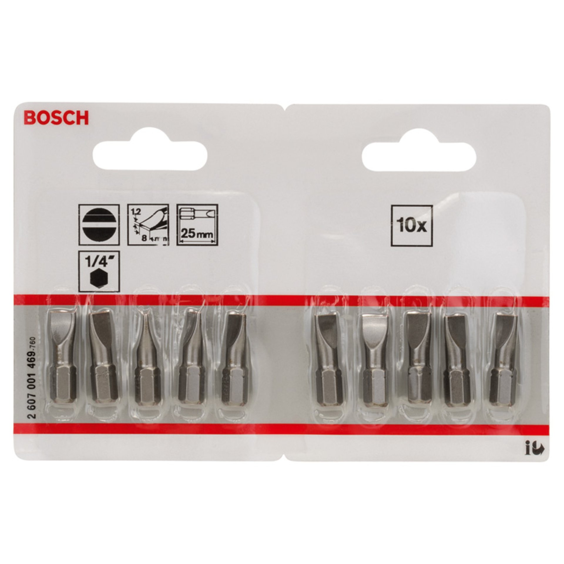 Schrauberbit Extra-Hart S 1,2 x 8,0, 25 mm, 10er-Pack