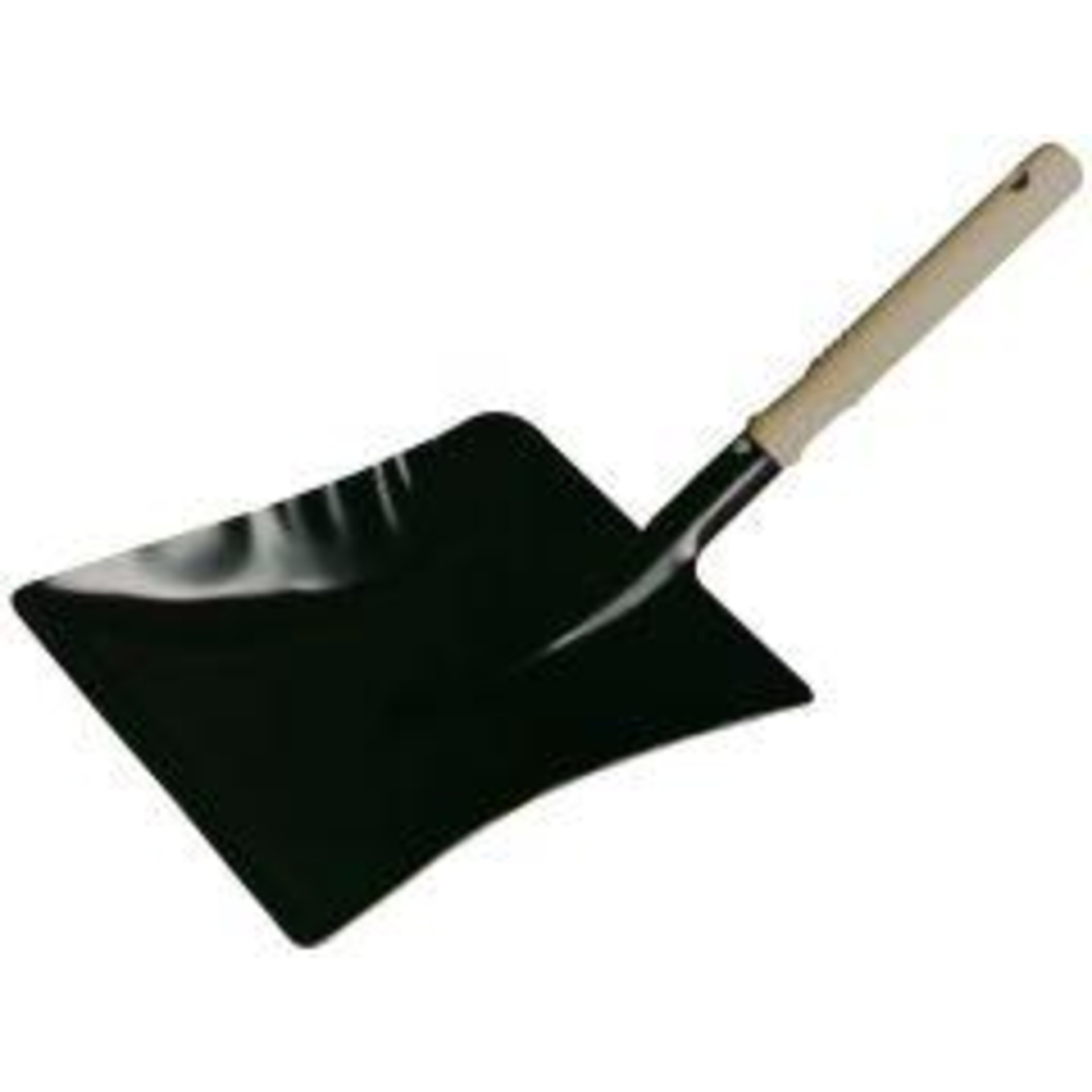 Kehrschaufel Metall schwarz m.Holzgriff