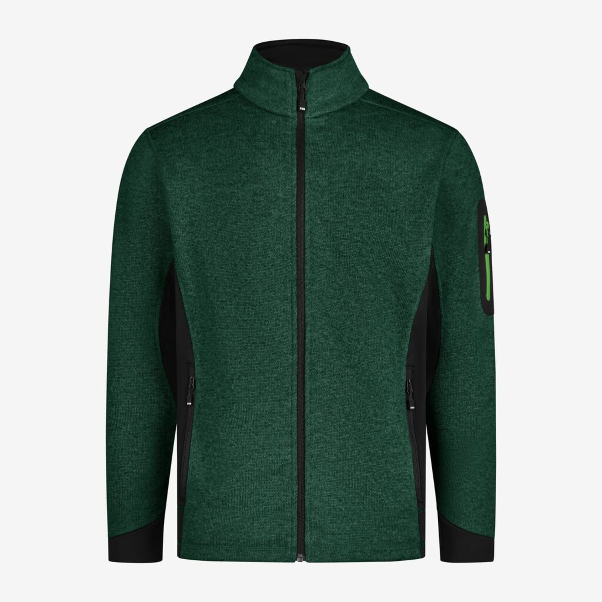 CHRISTOPH Strick-Fleece-Jacke Herren grün-schwarz 5XL