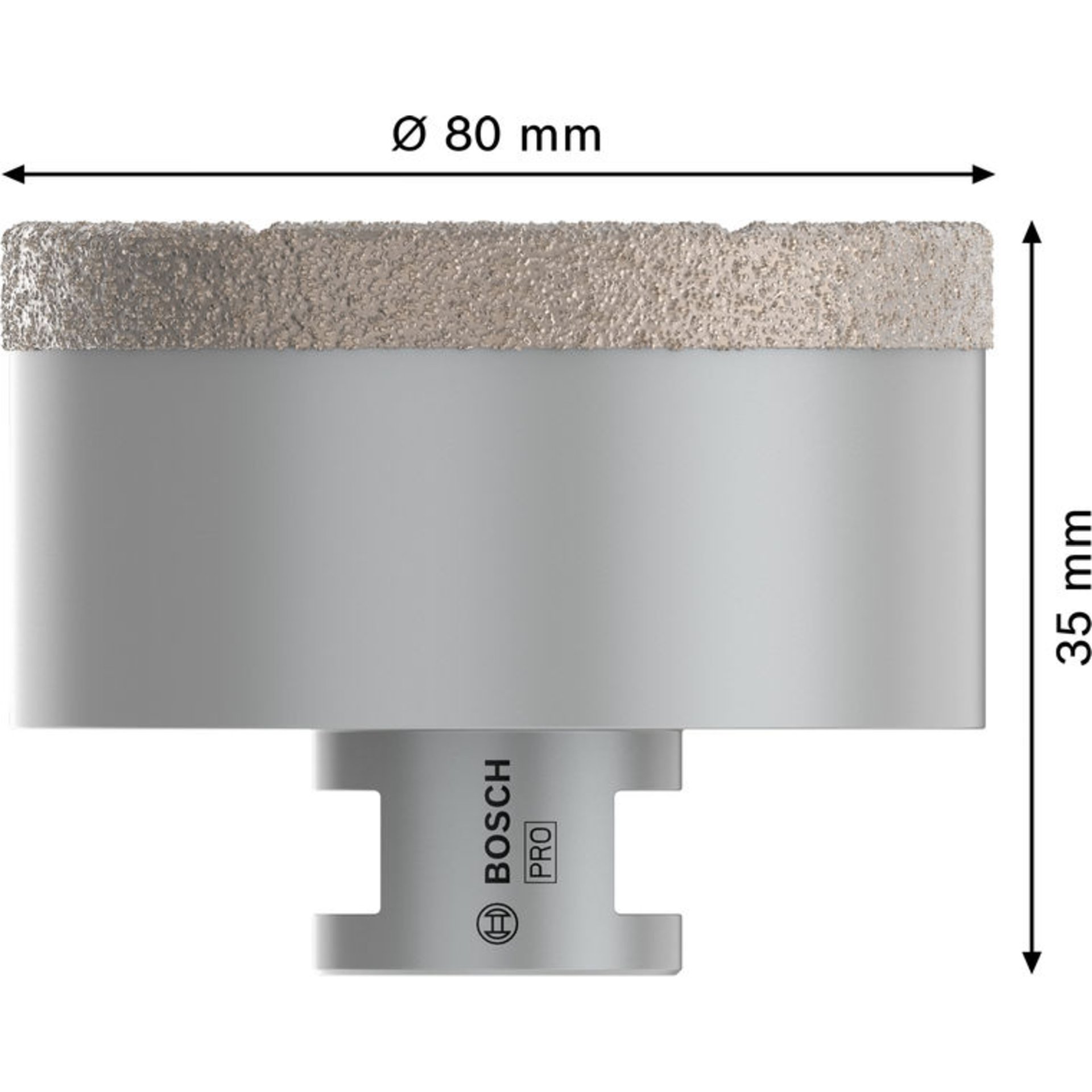 PRO Ceramic dry Trockenbohrkrone, 80 x 35 x 22.23 mm