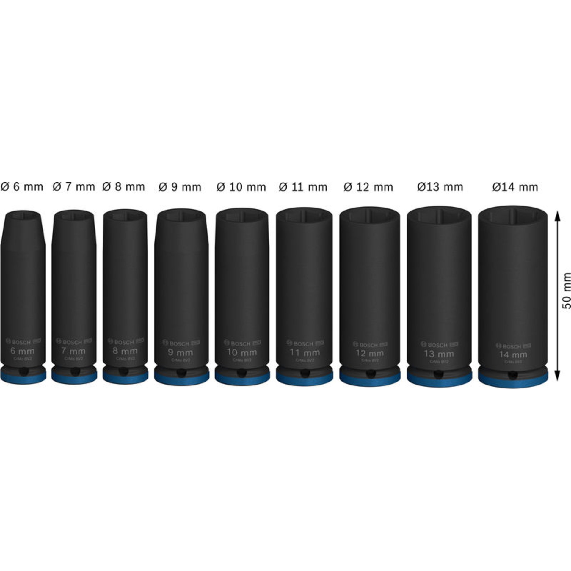PRO Impact Steckschlüsselsatz Set, 1/4", tief, 9-tlg.