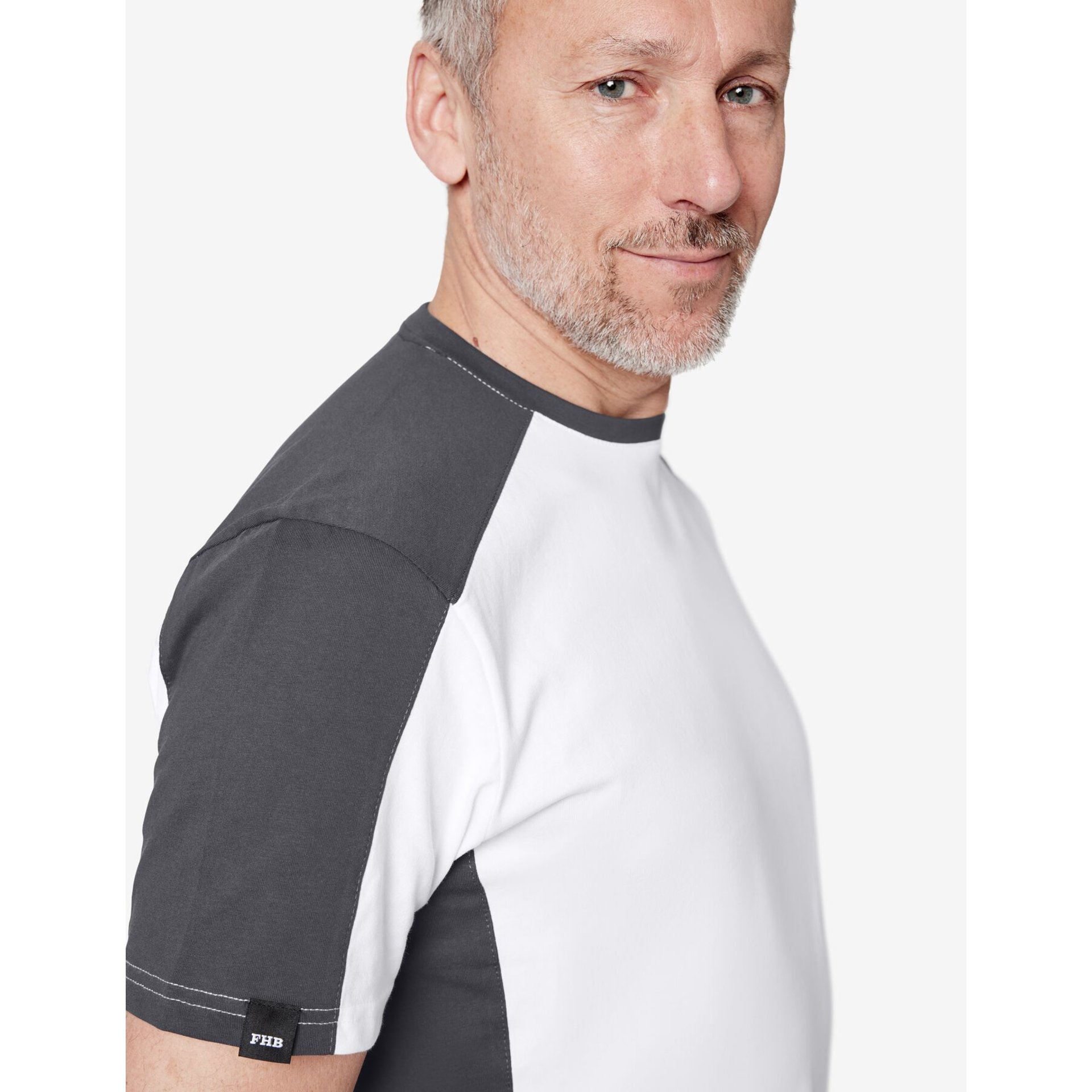 MARC T-Shirt zweifarbig weiß-anthrazit Gr. 2XL
