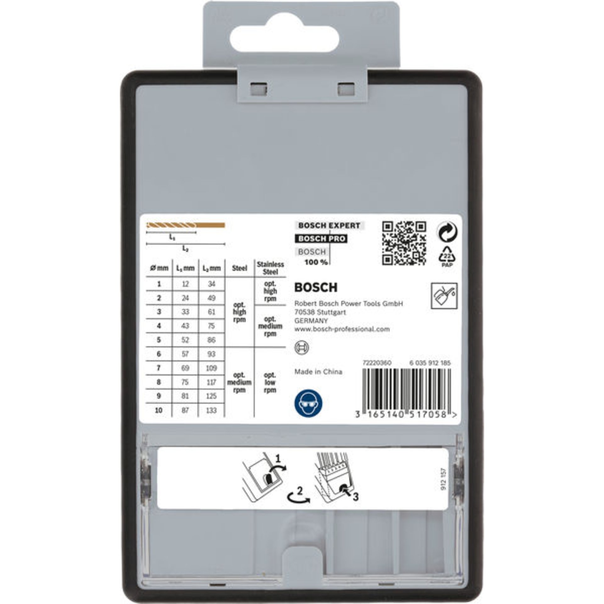 PRO Stainless Steel HSS-Co Spiralbohrer-Set, 10-tlg.
