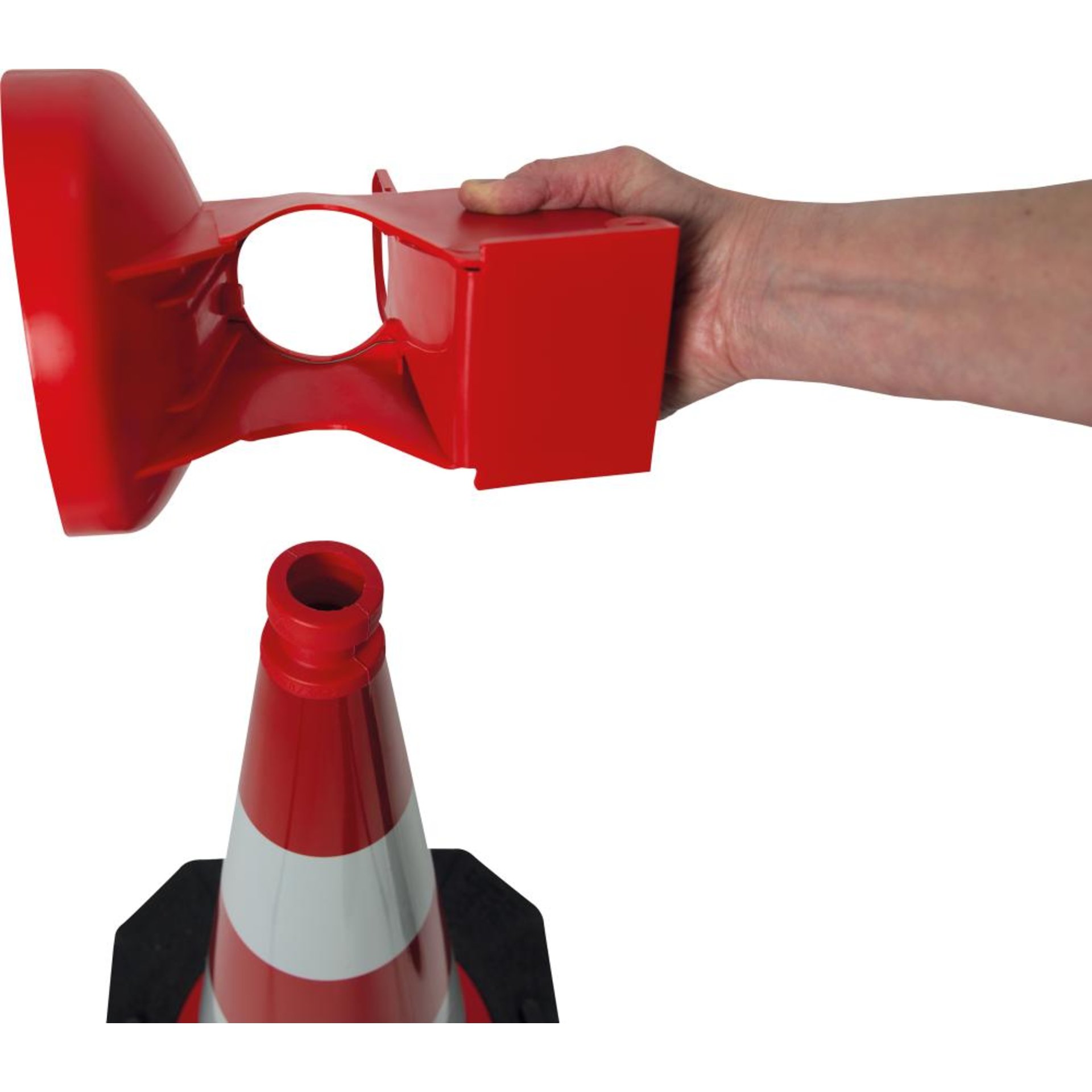 Leitkegel-LED-Leuchte ConeFix, einseitig gelb