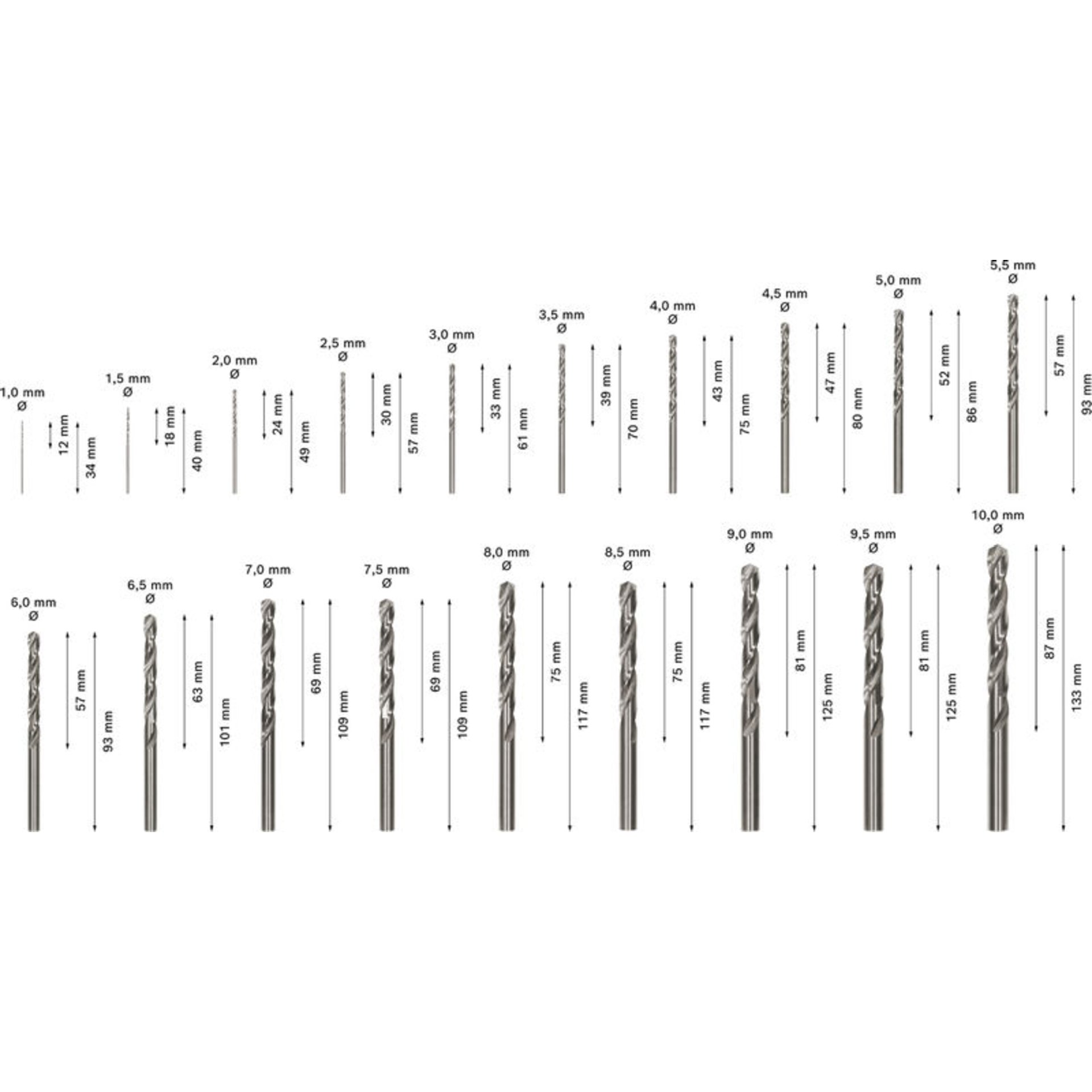 PRO Metal HSS-G Spiralbohrer Set, 19-tlg.