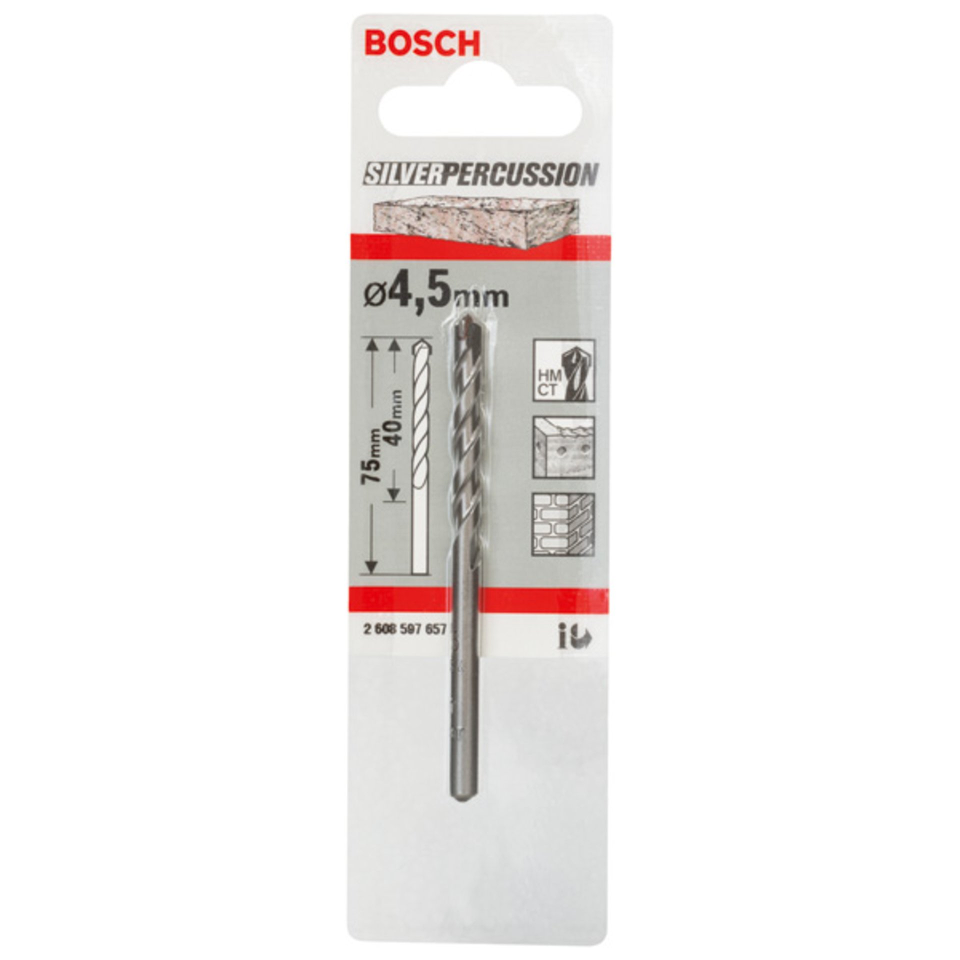 Betonbohrer CYL-3, 4,5 x 40 x 75 mm, d 3,8 mm, 1er-Pack