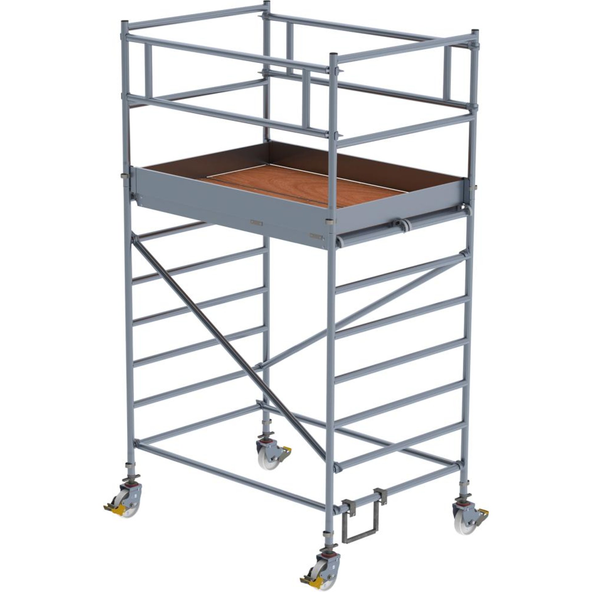 Rollgerüst m. Fahrbalken Plattform B2450xT750 mm Plattformhöhe 2,35 m Arbeitshöhe bis 4,35 m