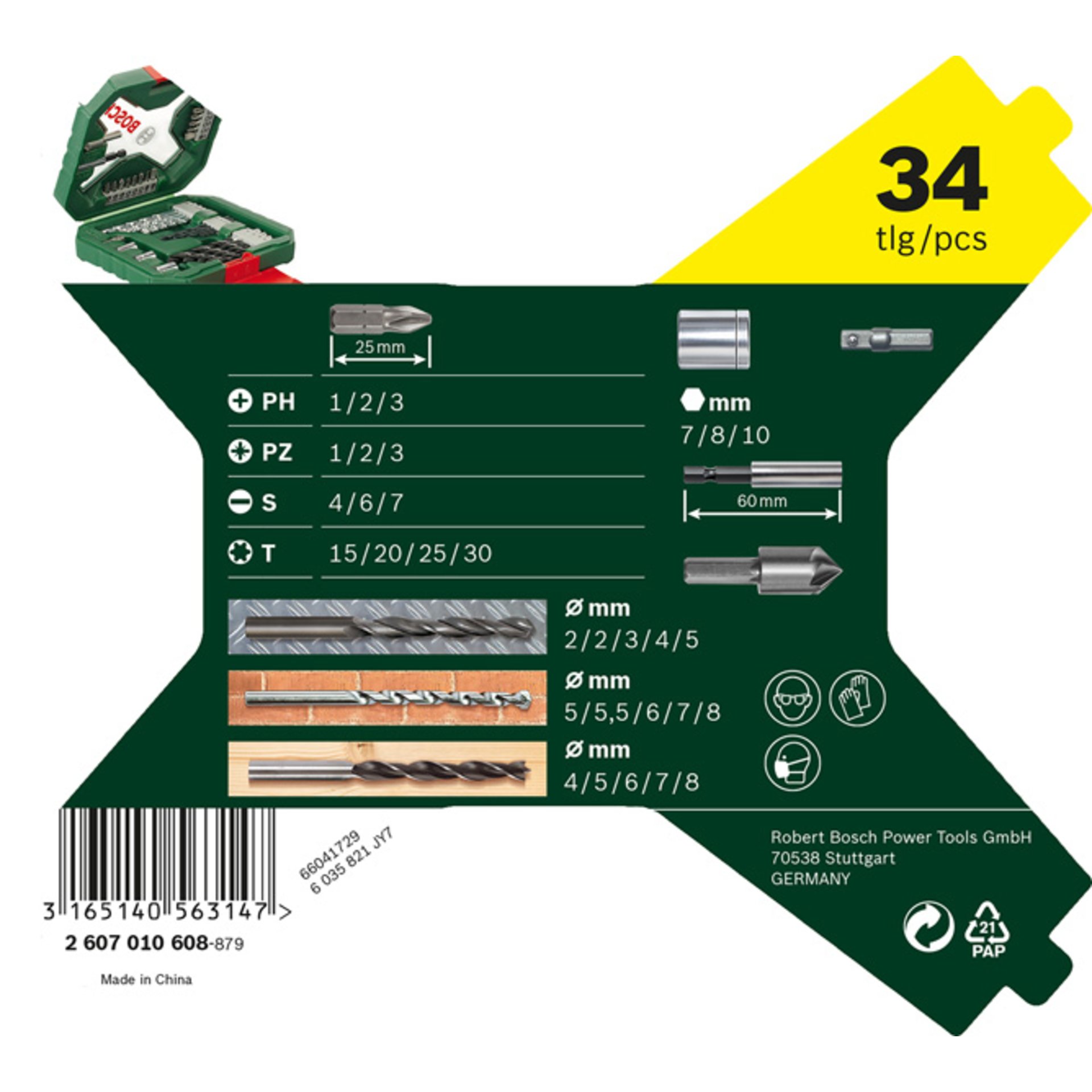 X-Line Classic Bohrer- und Schrauber-Set, 34-teilig