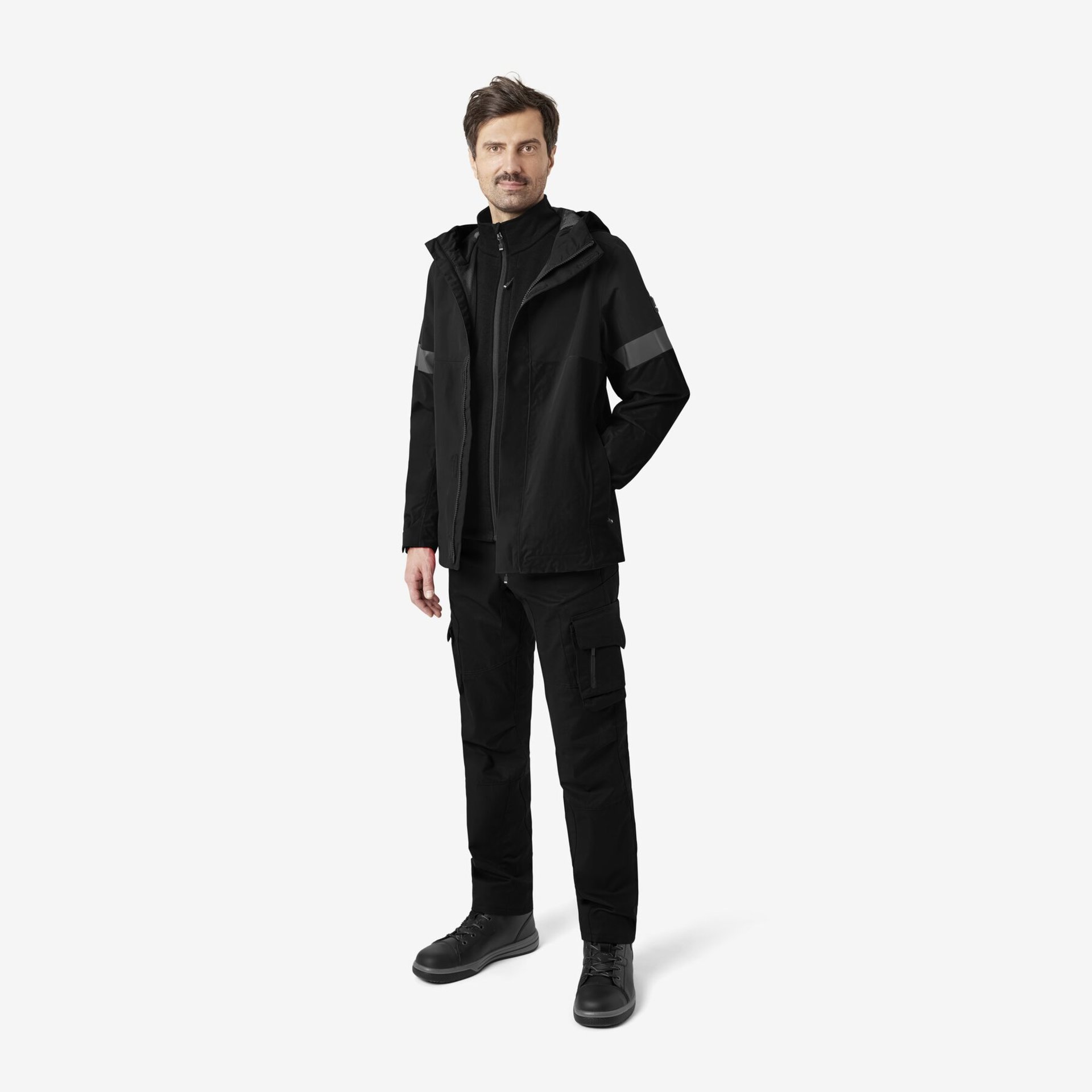ADDE Strick-Fleece-Weste  schwarz 4XL