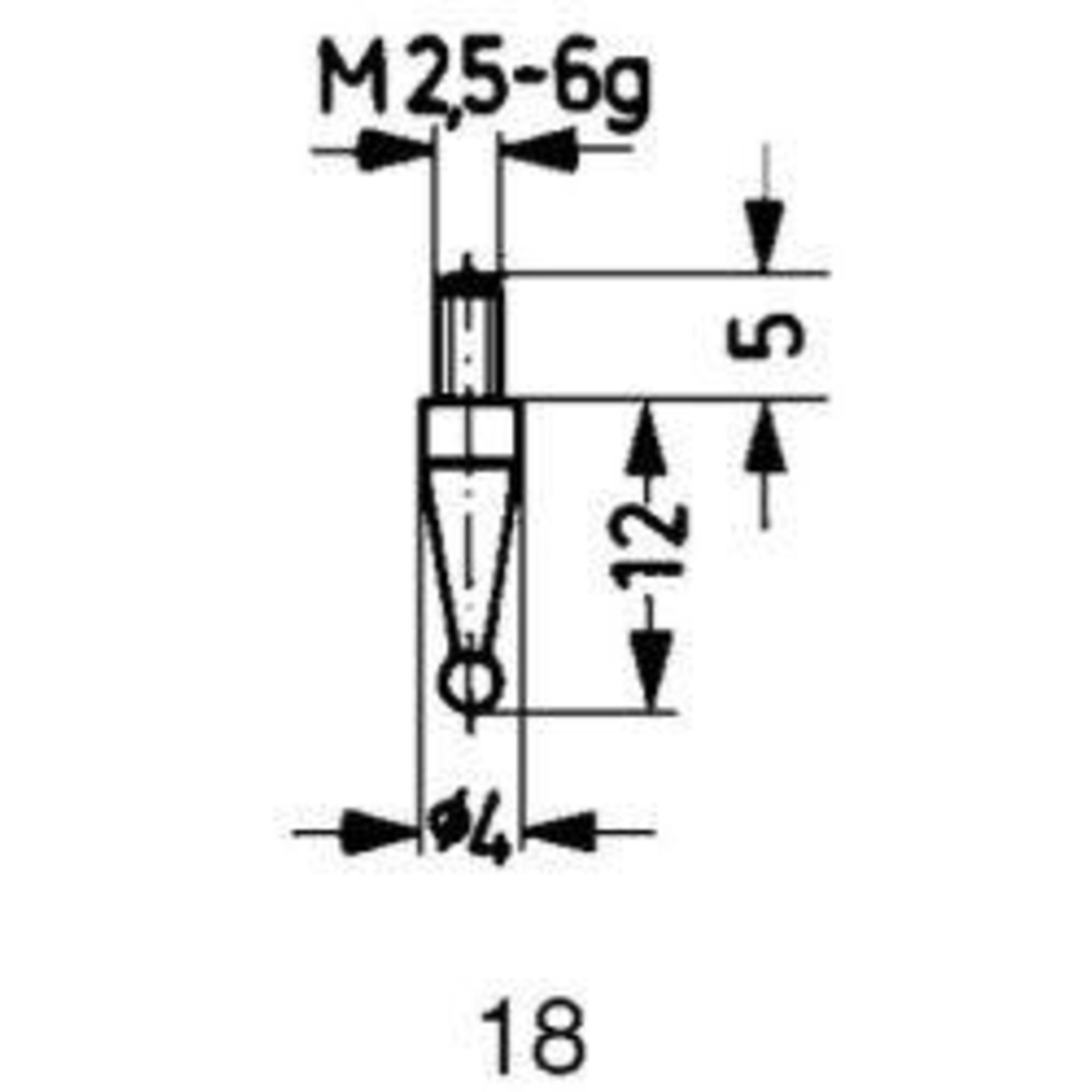 Messeinsatz Stahl Typ 18/ 5,0mm KÄFER