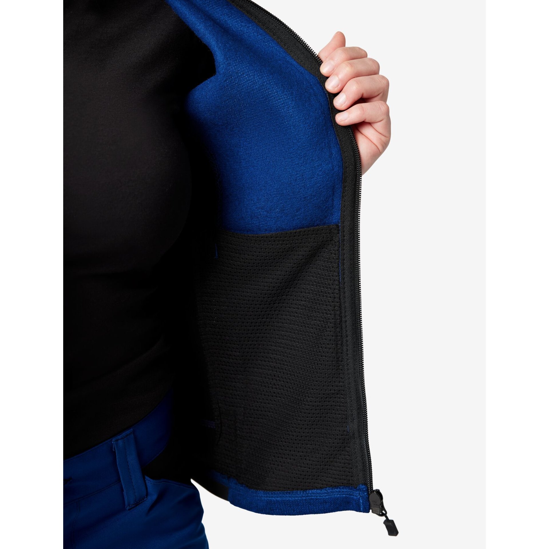 MARIEKE Strick-Fleece-Jacke Damen royalblau-schwarz S