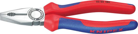 Knipex Kombinationszange poliert mit Mehrkomponenten-Griffen 180mm