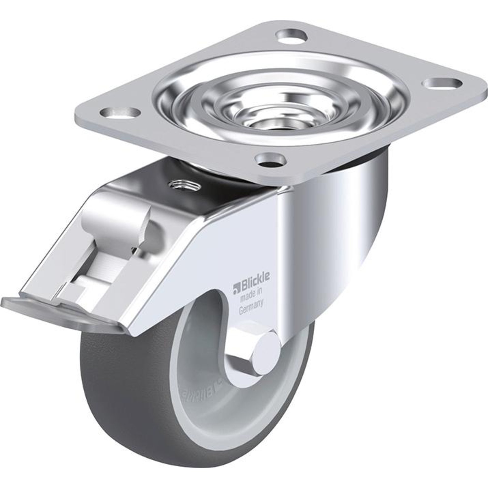 Lenkrolle m. Feststeller Rad-D80mm Polyurethan L-PATH 80G-FI
