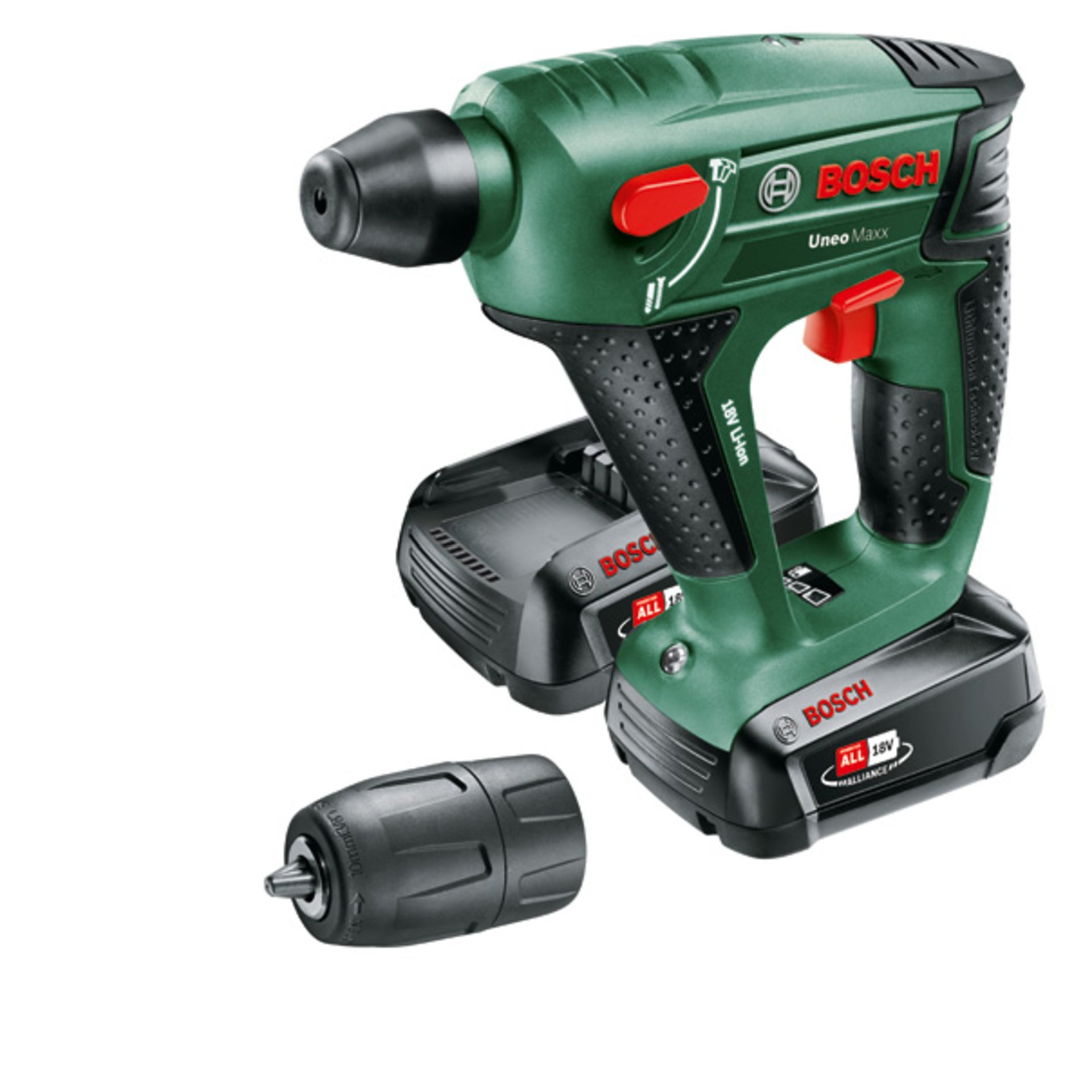 Akku-Bohrhammer UNEO Maxx, 2 x Akku PBA 18V 2.0Ah im Tragekoffer