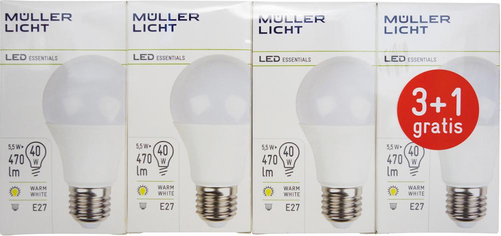 Müller-Licht 4x LED Birne 5,5W E27 470lm