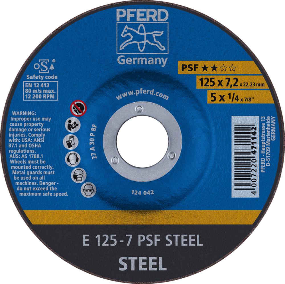 Pferd Schruppscheibe gekröpft A30PPS 125x7mm