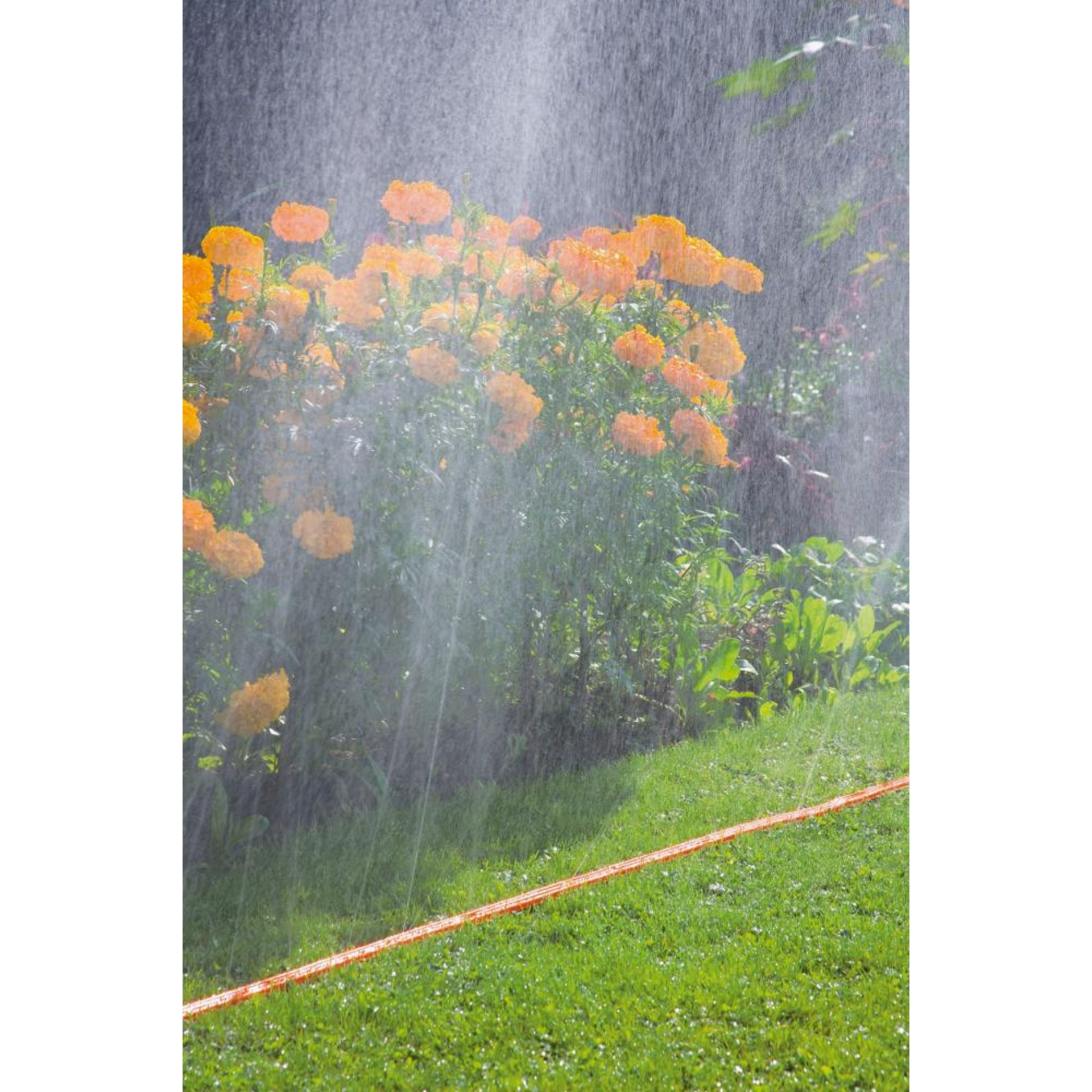 Schlauch-Regner 15,0 m orange m. Armaturen Gardena