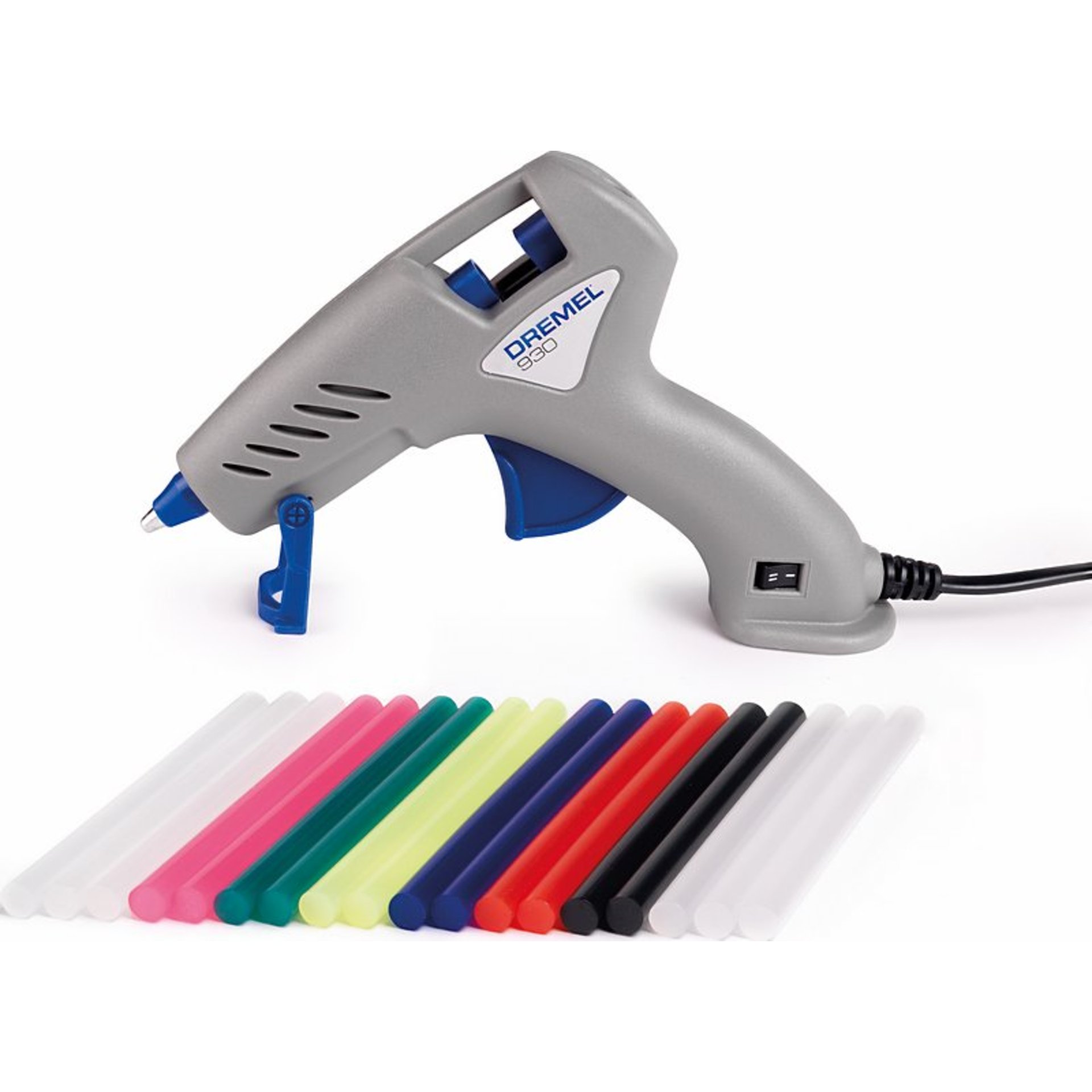 DREMEL® Heißklebepistole 930, 12 Farb-Klebestifte (7 mm), 6 Klebestifte (7 mm)