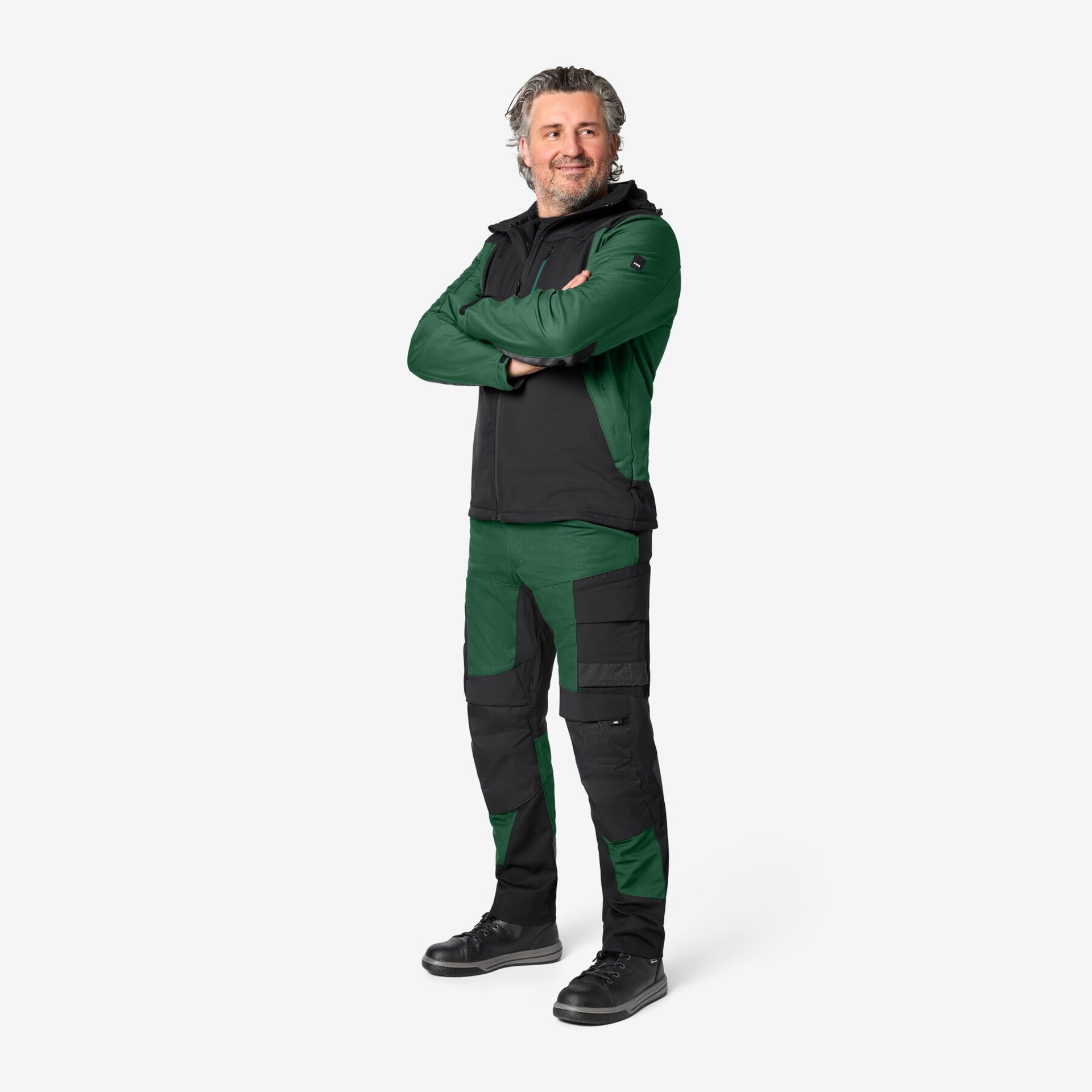LEO Arbeitshose elastisch grün-schwarz 24