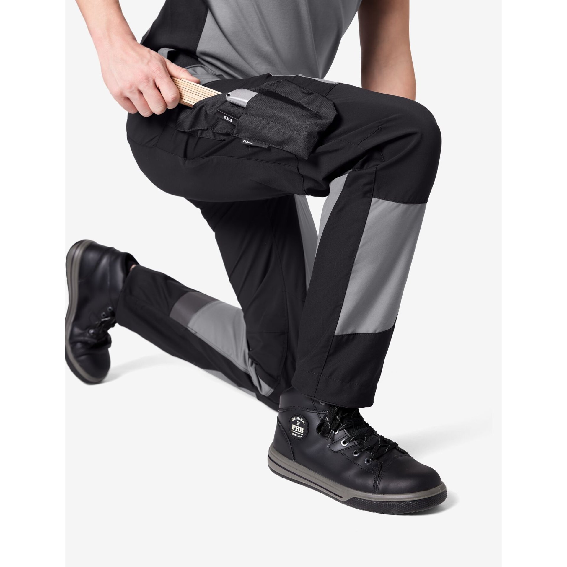 MIO Arbeitshose elastisch grau-schwarz 26
