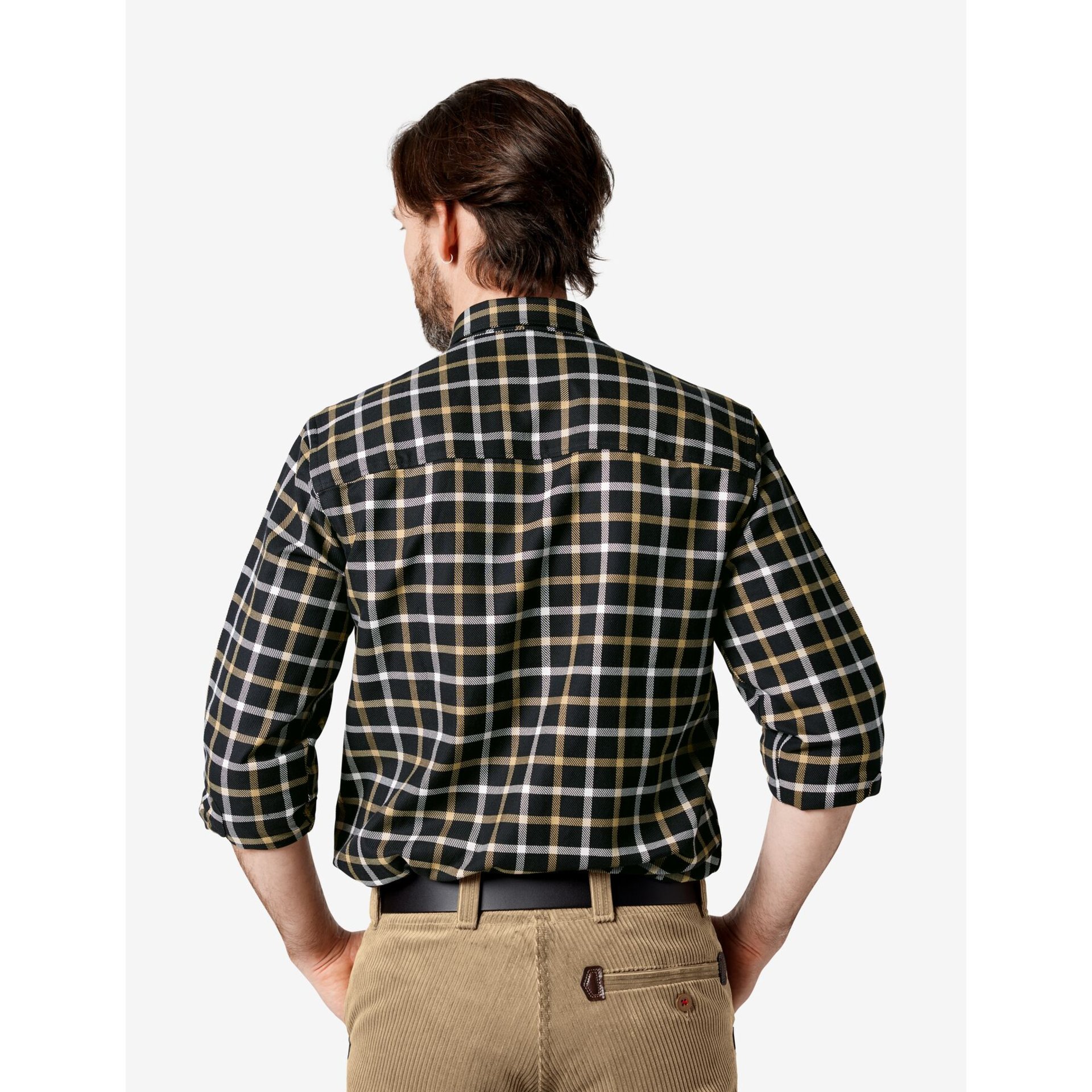 ALOIS Arbeitshemd langarm schwarz-beige Gr. 47/48