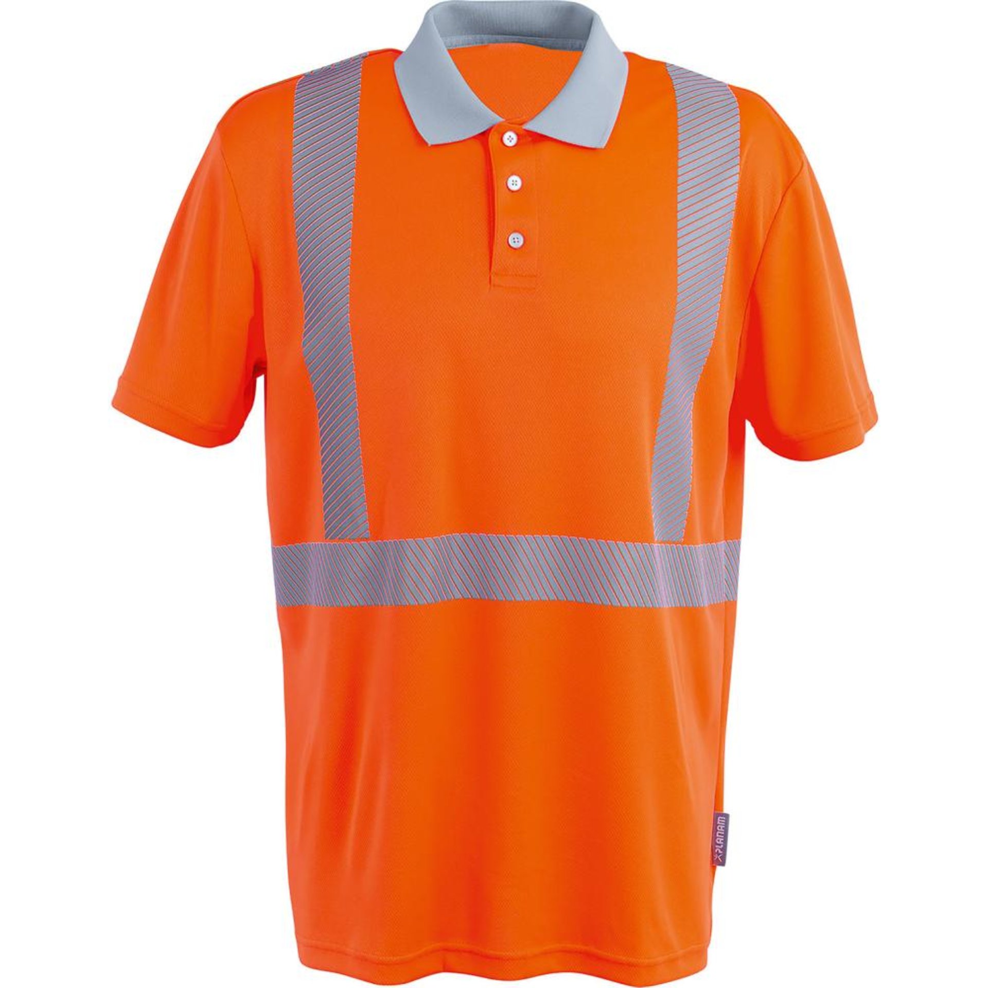 Norit Warnschutz, Polo 1/4, orange/zink, XXXL