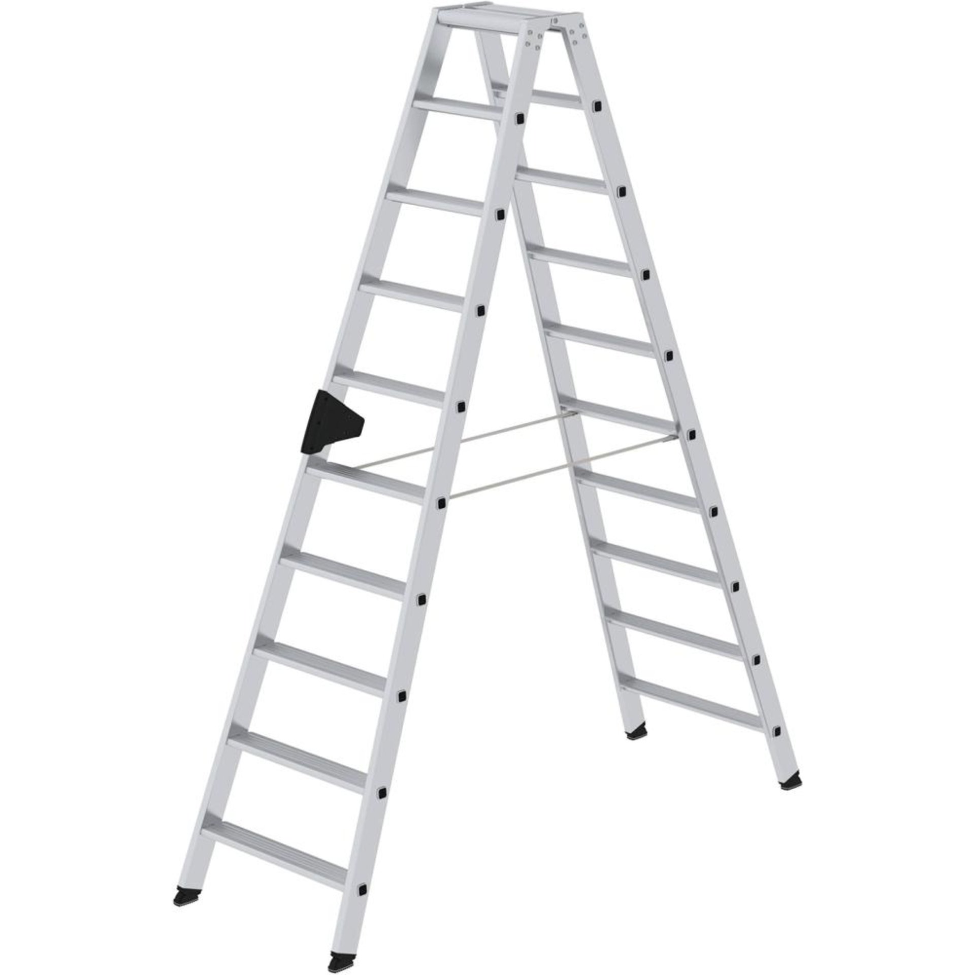 Alu-Stehleiter 2x10 Stufen Gesamthöhe 2,32 m Arbeitshöhe bis 3,85 m