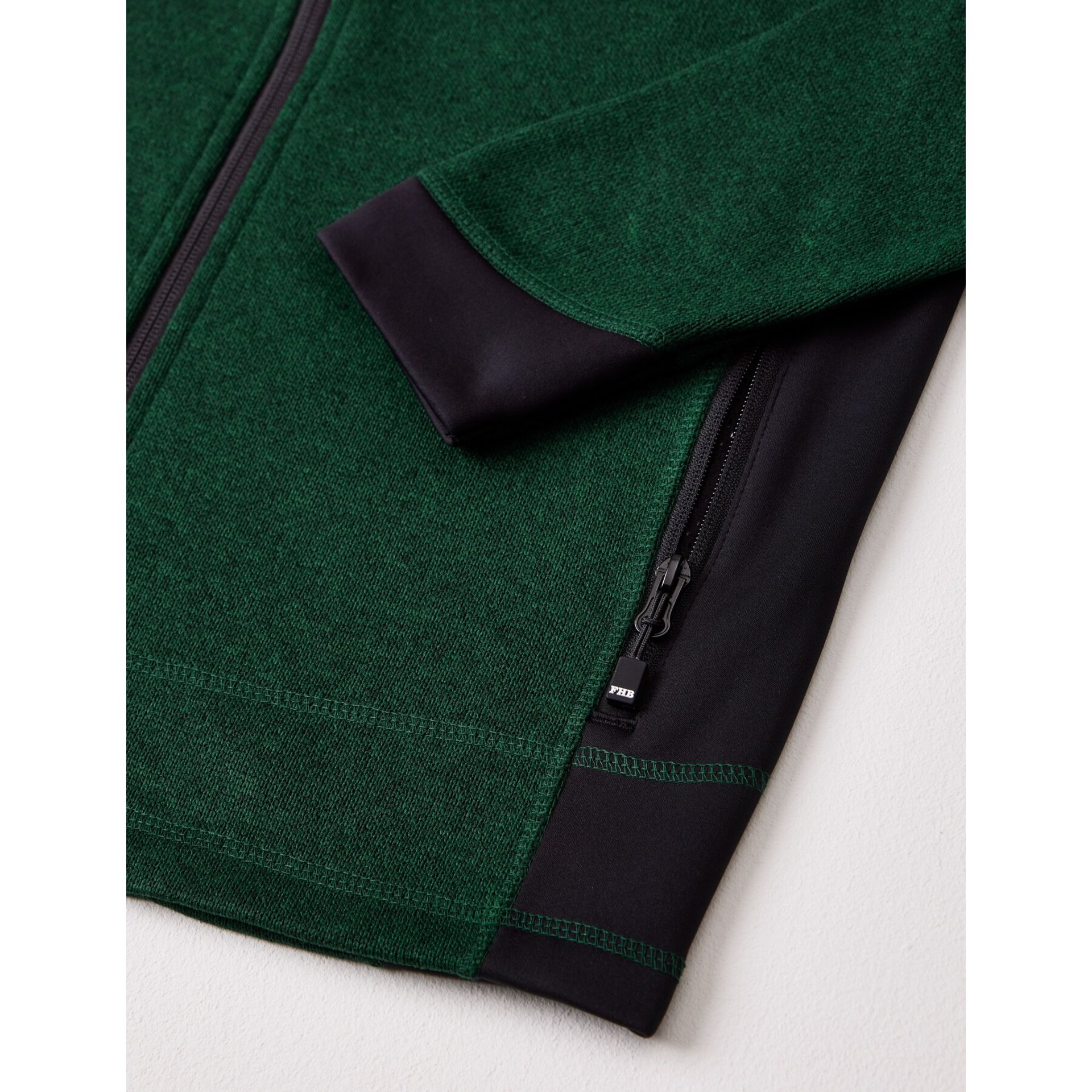 CHRISTOPH Strick-Fleece-Jacke Herren grün-schwarz 5XL