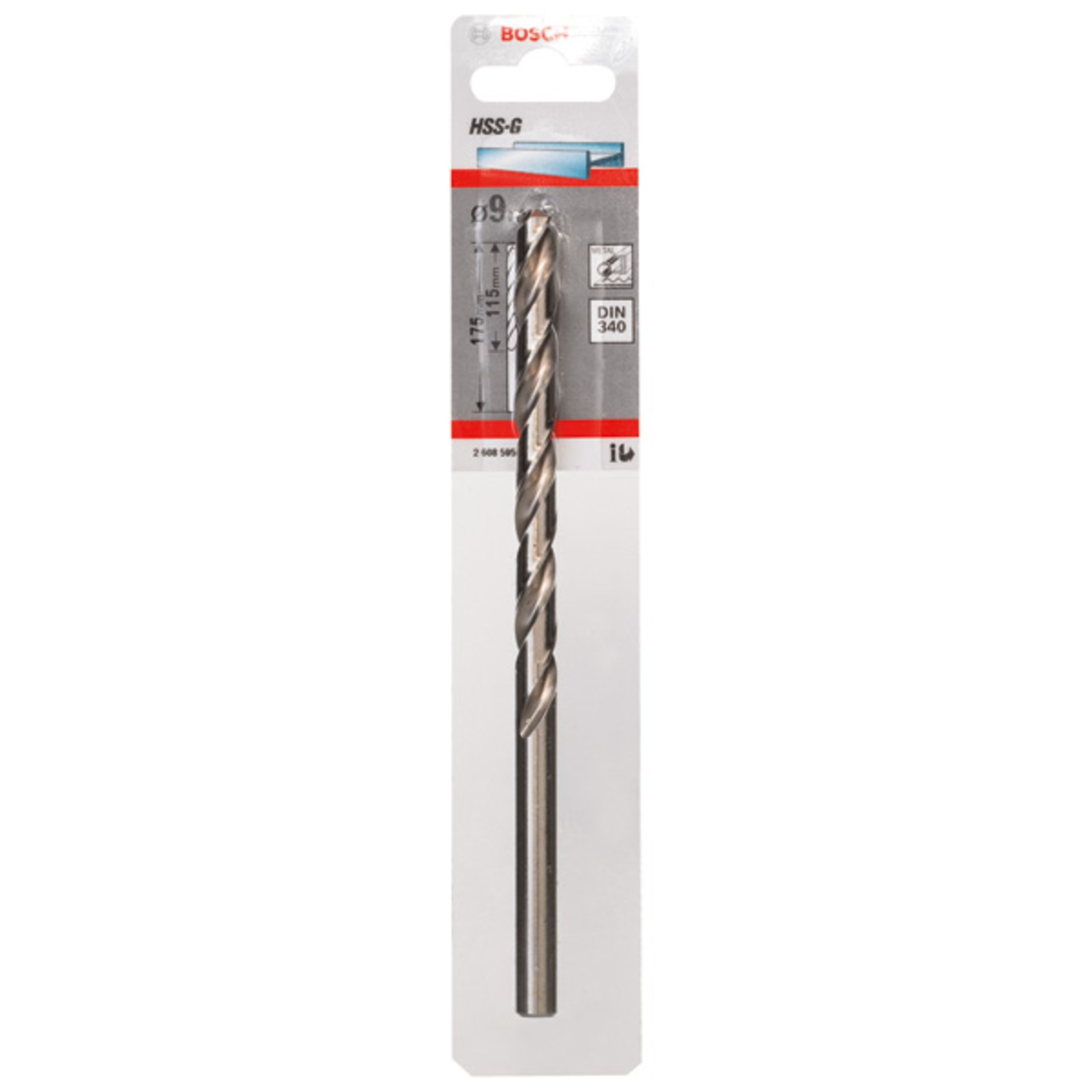 Metallbohrer HSS-G, DIN 340, 9 x 115 x 175 mm, 1er-Pack