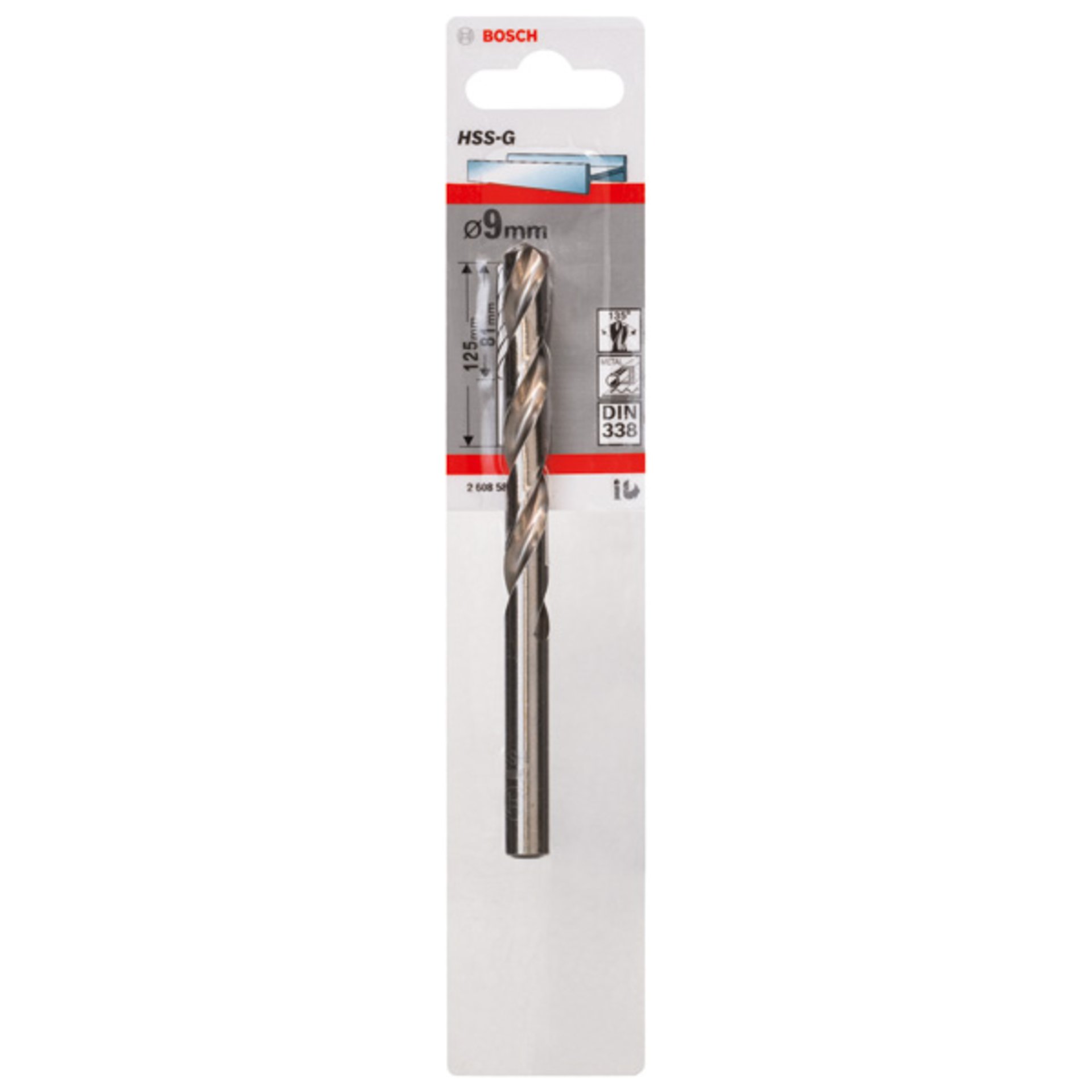 Metallbohrer HSS-G, DIN 338, 9 x 81 x 125 mm, 1er-Pack