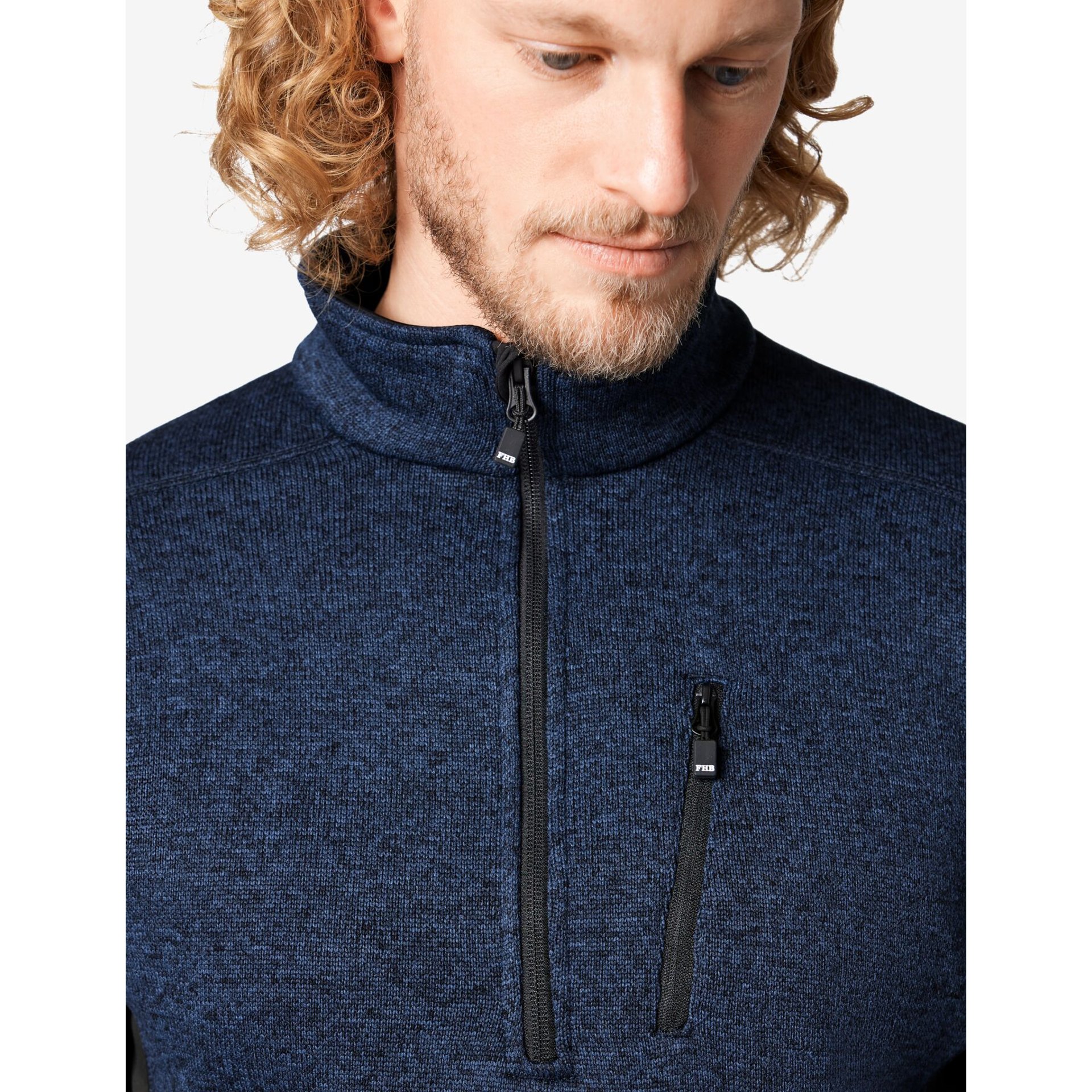 PATRICK Strick-Fleece-Troyer marine-schwarz Gr. 5XL