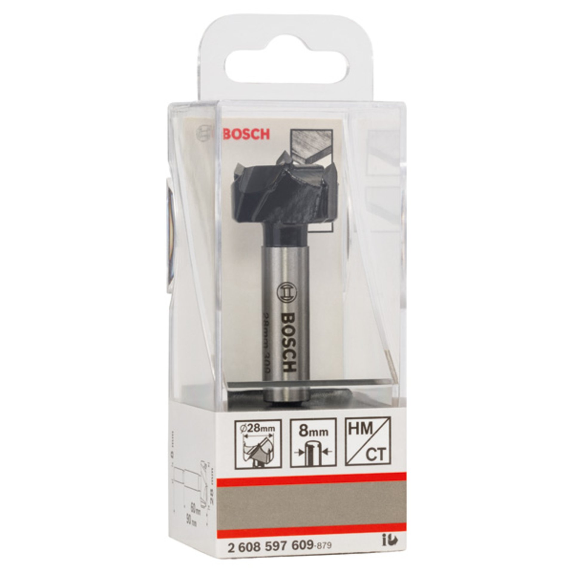 Kunstbohrer HM, 28 x 90 mm, d 8 mm