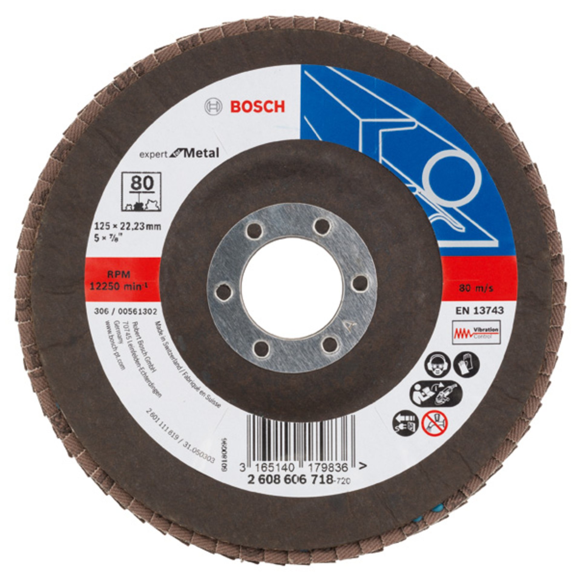 Fächerschleifscheibe X551 Expert for Metal, gewinkelt, 125 mm, 80, Glasgewebe