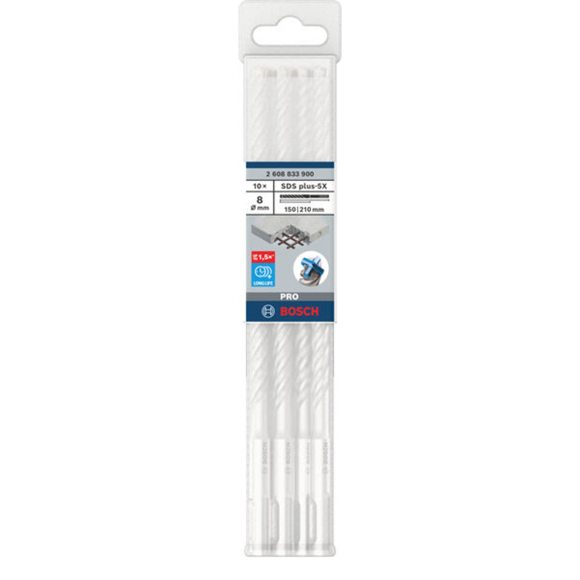 PRO SDS plus-5X Hammerbohrer, 8 x 150 x 210 mm, 10-tlg.