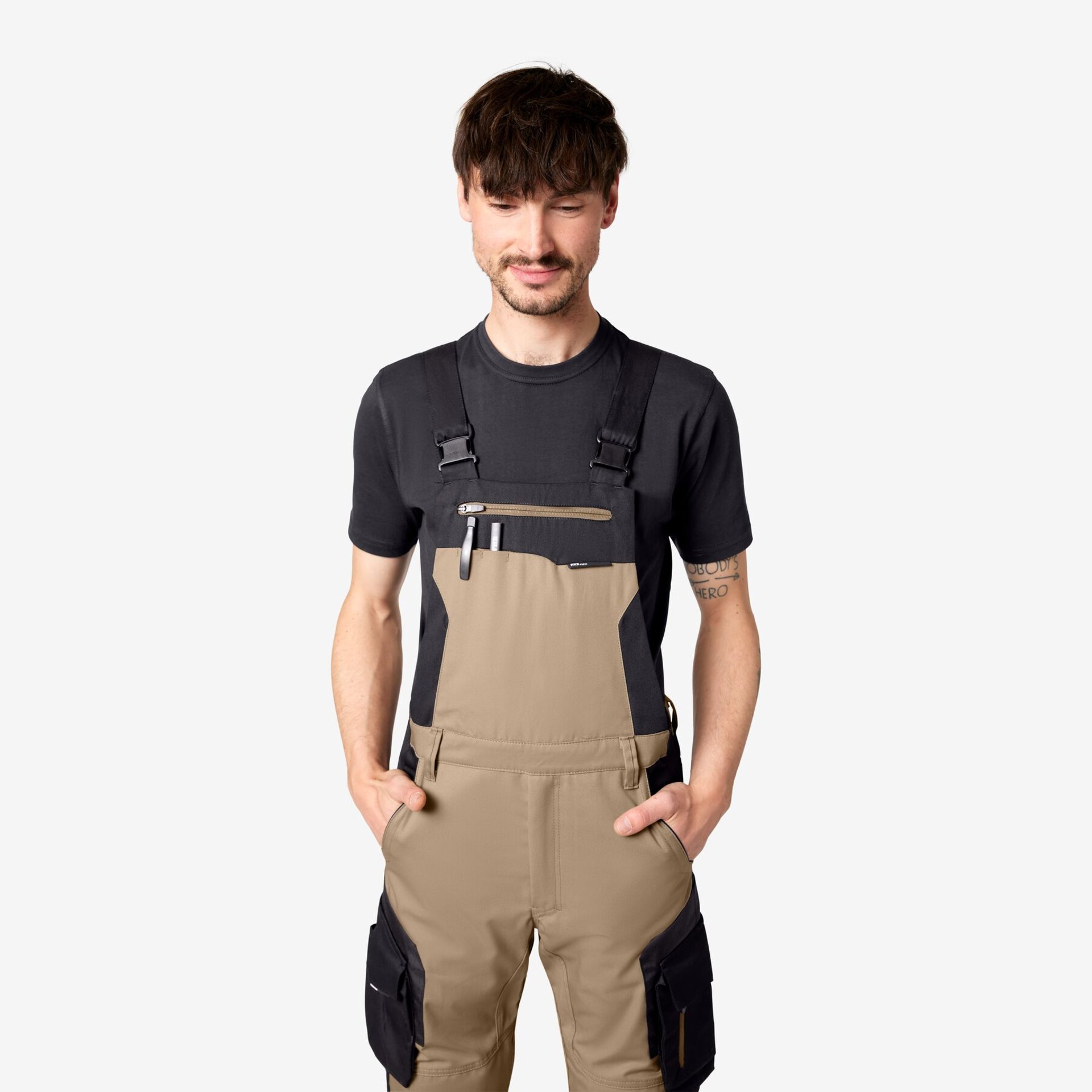PASCAL Latzhose beige-schwarz 88