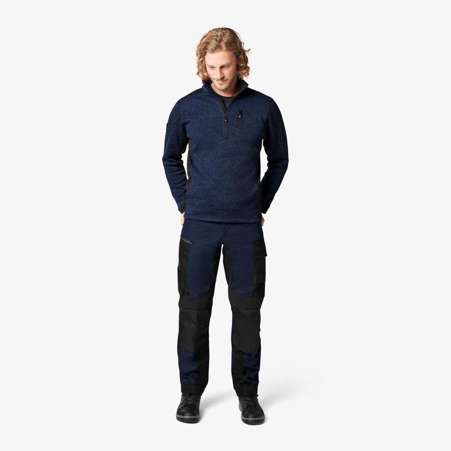 PATRICK Strick-Fleece-Troyer marine-schwarz Gr. 5XL