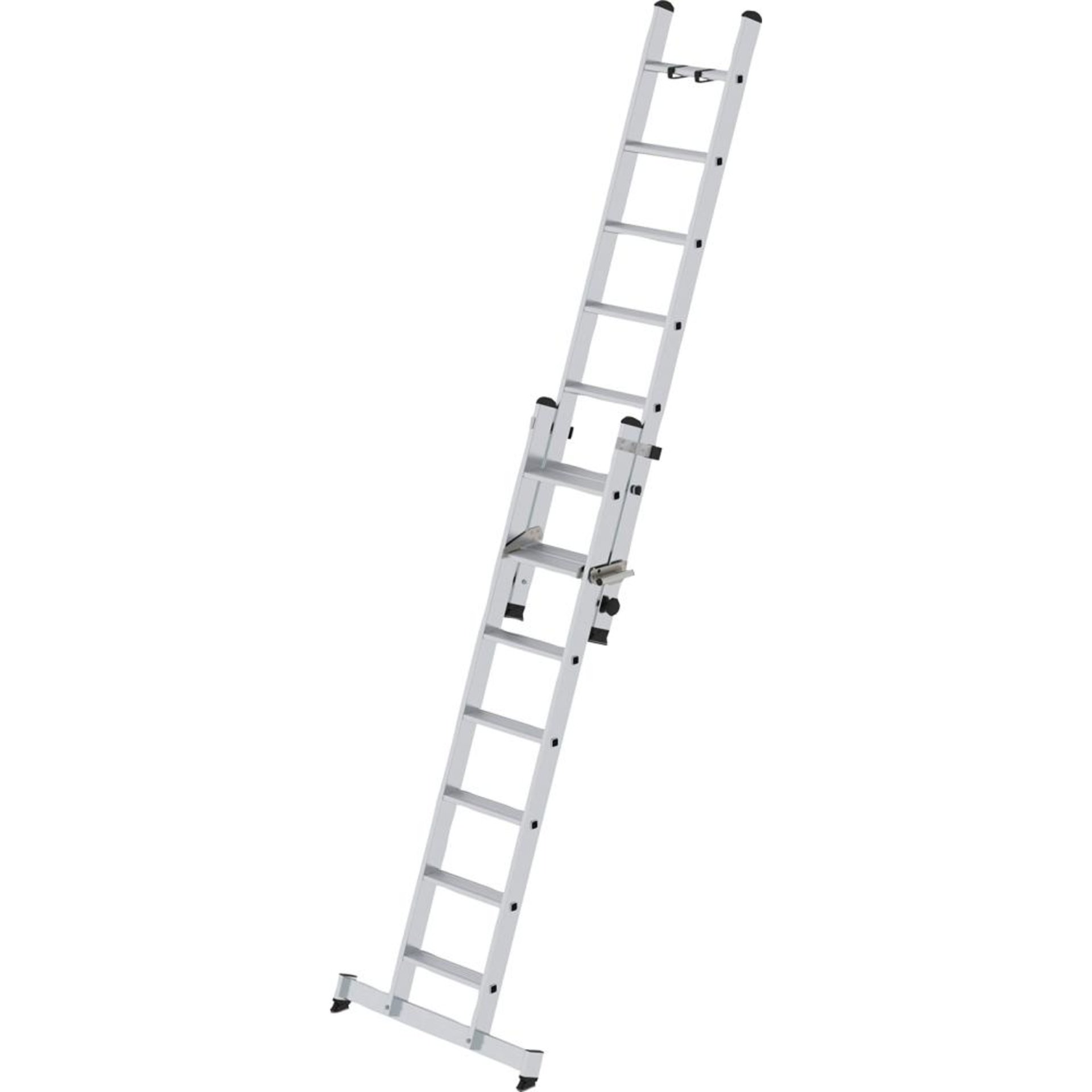 Alu-Schiebeleiter 2x7 Stufen Leiterlange 2,21m eingef.Arbeitshohe bis 4,40 m