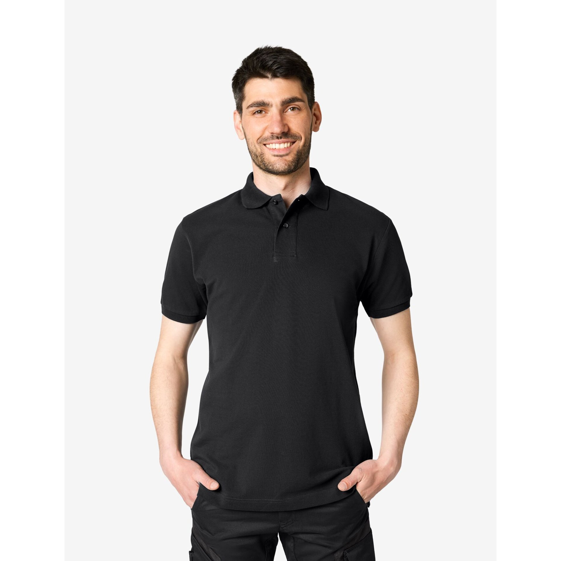 DANIEL Polo-Shirt einfarbig schwarz Gr. 3XL