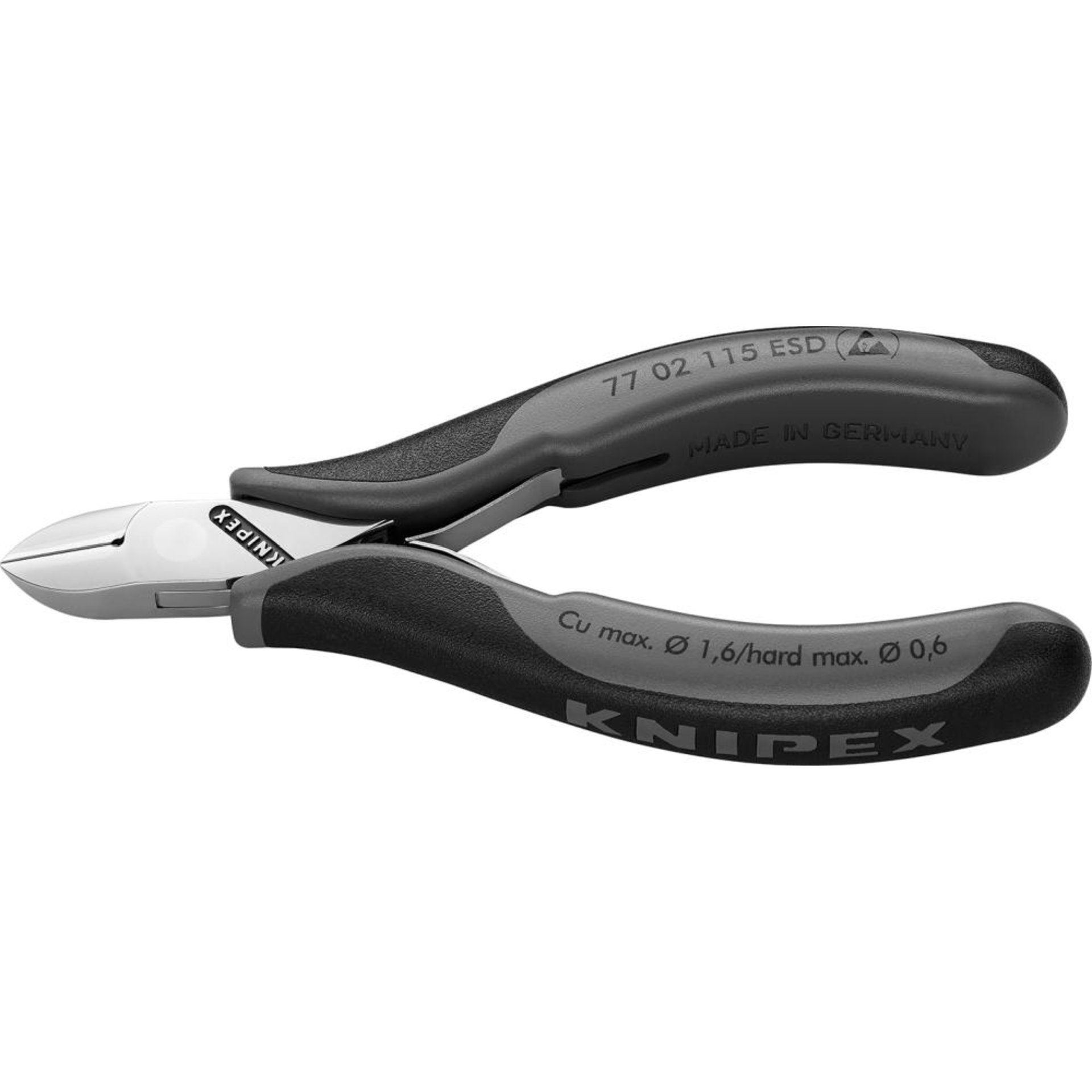 Seitenschneider Elektronik ESD Rundkopf mit kleiner Fase 115mm KNIPEX